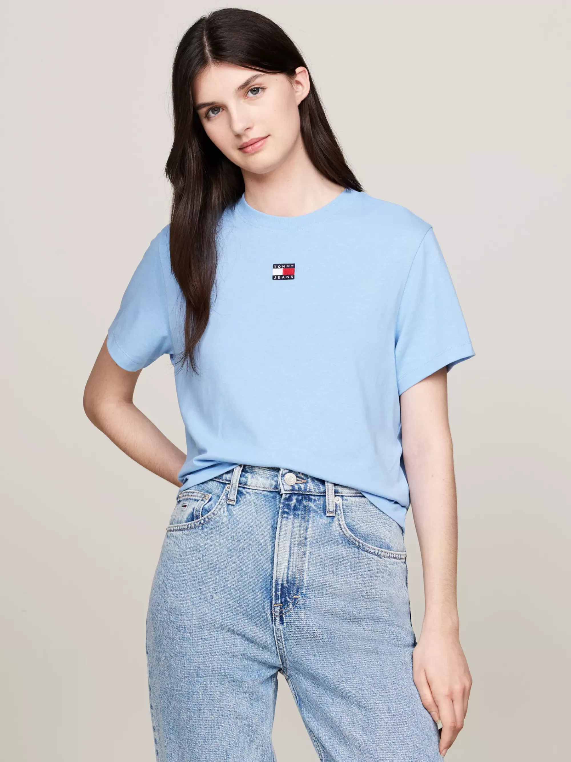 Curve Mode & Inclusieve Maten | T-Shirts*Tommy Hilfiger Boxy Fit T-shirt Met Ronde Hals En Badge WESTSIDE BLUE