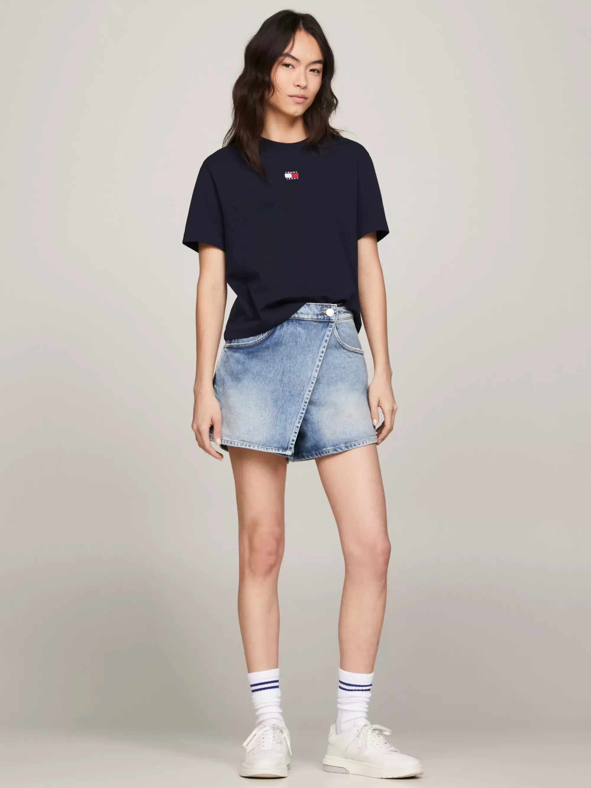 T-Shirts*Tommy Hilfiger Boxy Fit T-shirt Met Ronde Hals En Badge DARK NIGHT NAVY