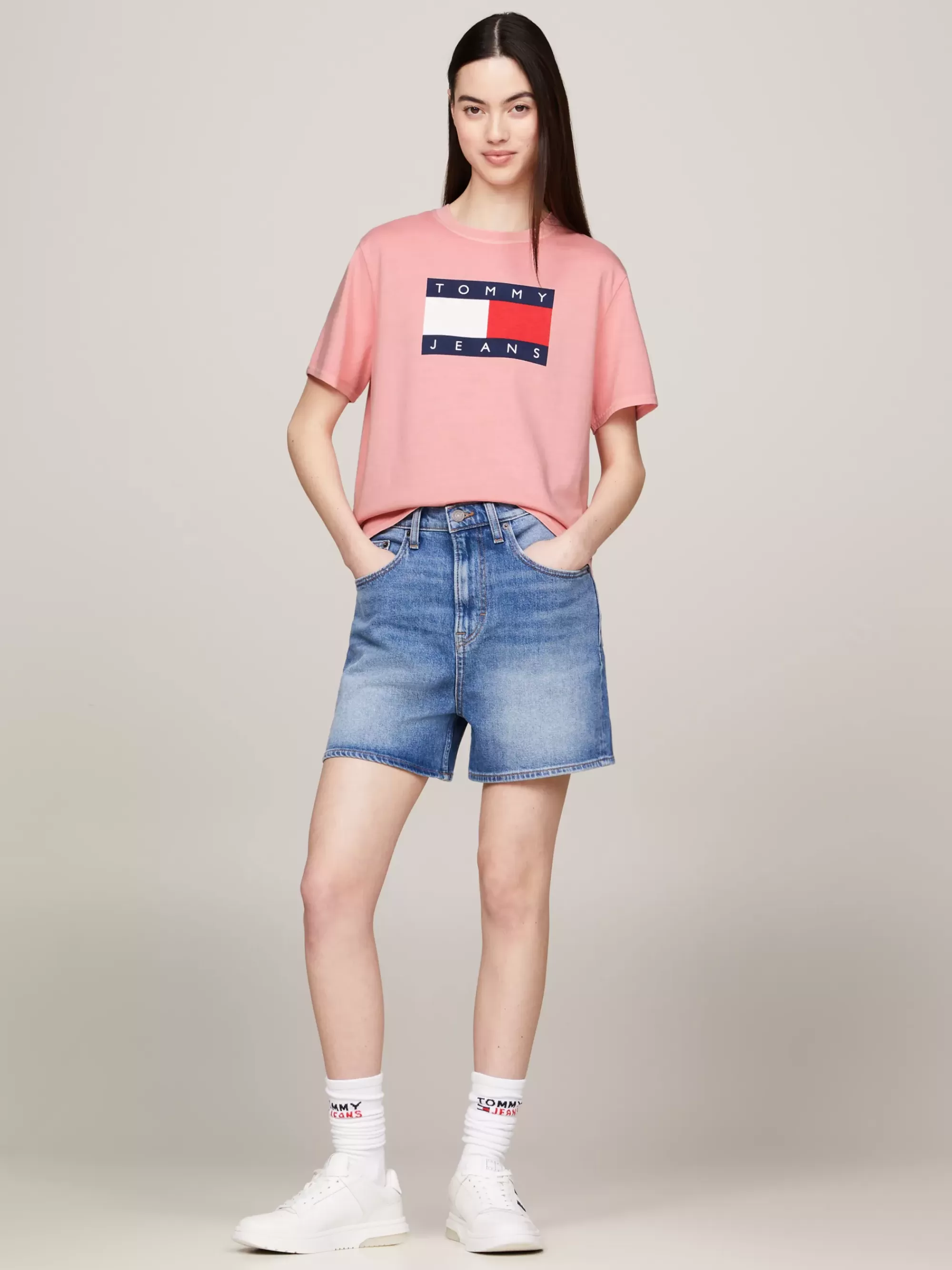Curve Mode & Inclusieve Maten | T-Shirts*Tommy Hilfiger Boxy Fit T-shirt Met Vlagbadge BALLET PINK