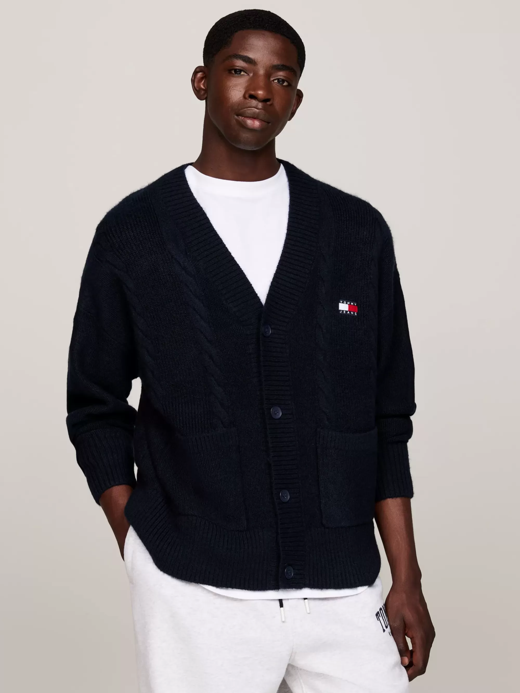 Truien | Truien & Vesten*Tommy Hilfiger Boxy Kabelgebreid Vest Met Tommy-badge DARK NIGHT NAVY