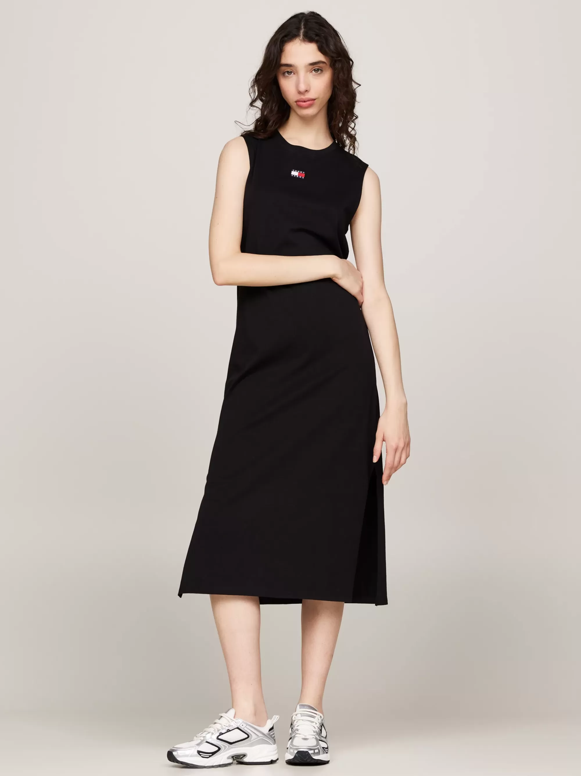Curve Mode & Inclusieve Maten | Jurken*Tommy Hilfiger Boxy Maxi-tanktopjurk Met Badge BLACK