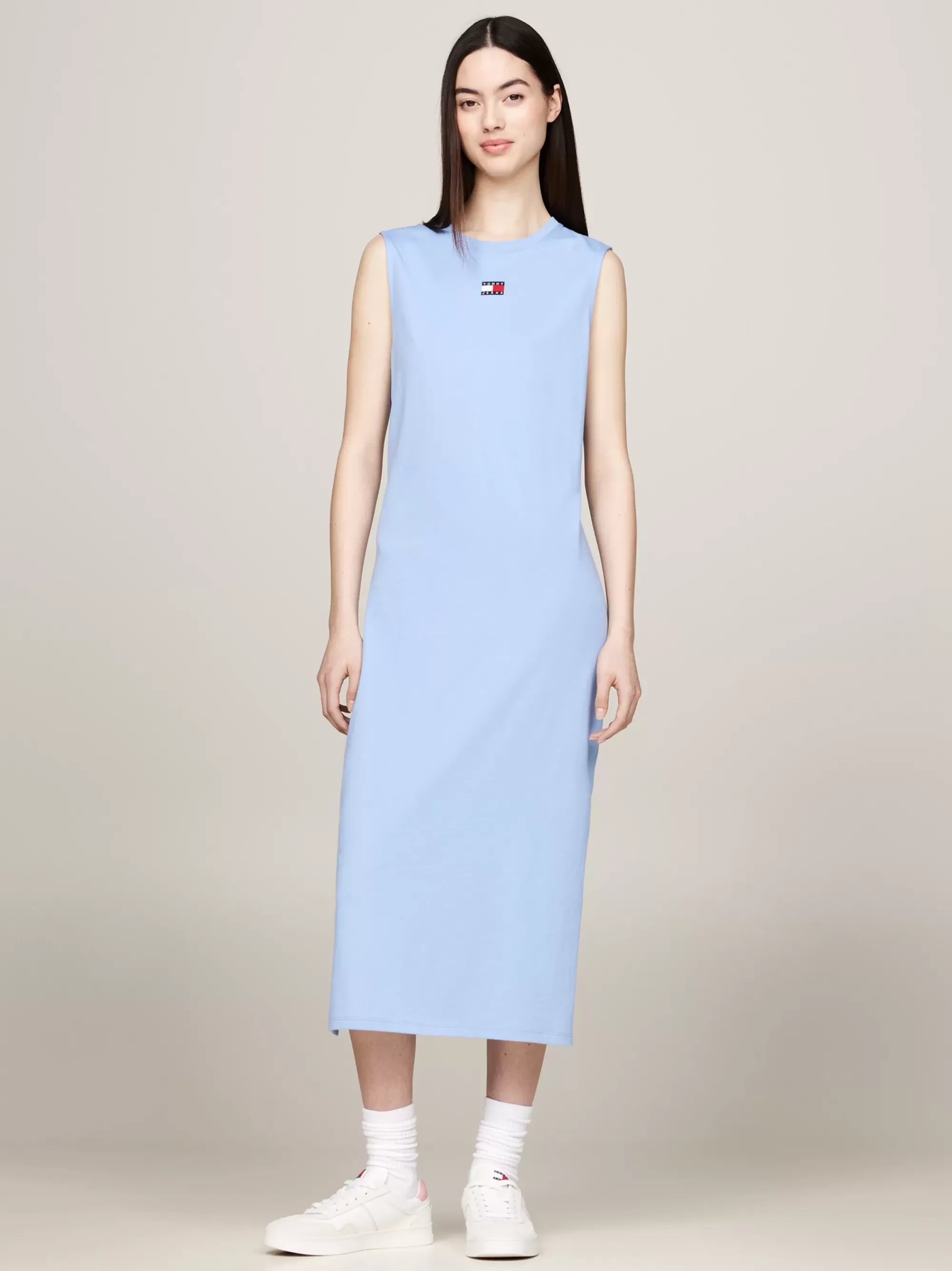 Curve Mode & Inclusieve Maten | Jurken*Tommy Hilfiger Boxy Maxi-tanktopjurk Met Badge WESTSIDE BLUE