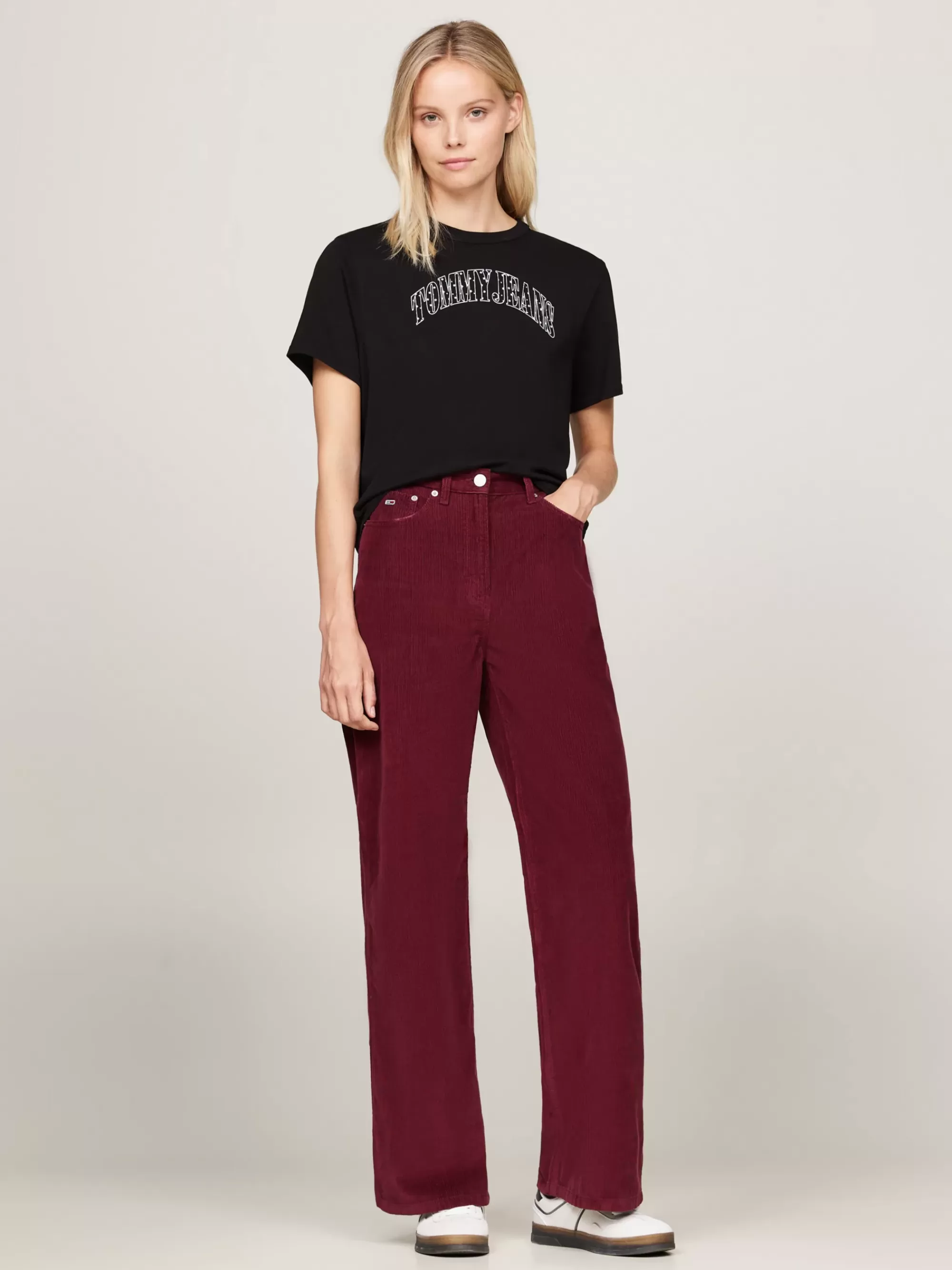 T-Shirts*Tommy Hilfiger Boxy T-shirt Met Logo-appliqué BLACK