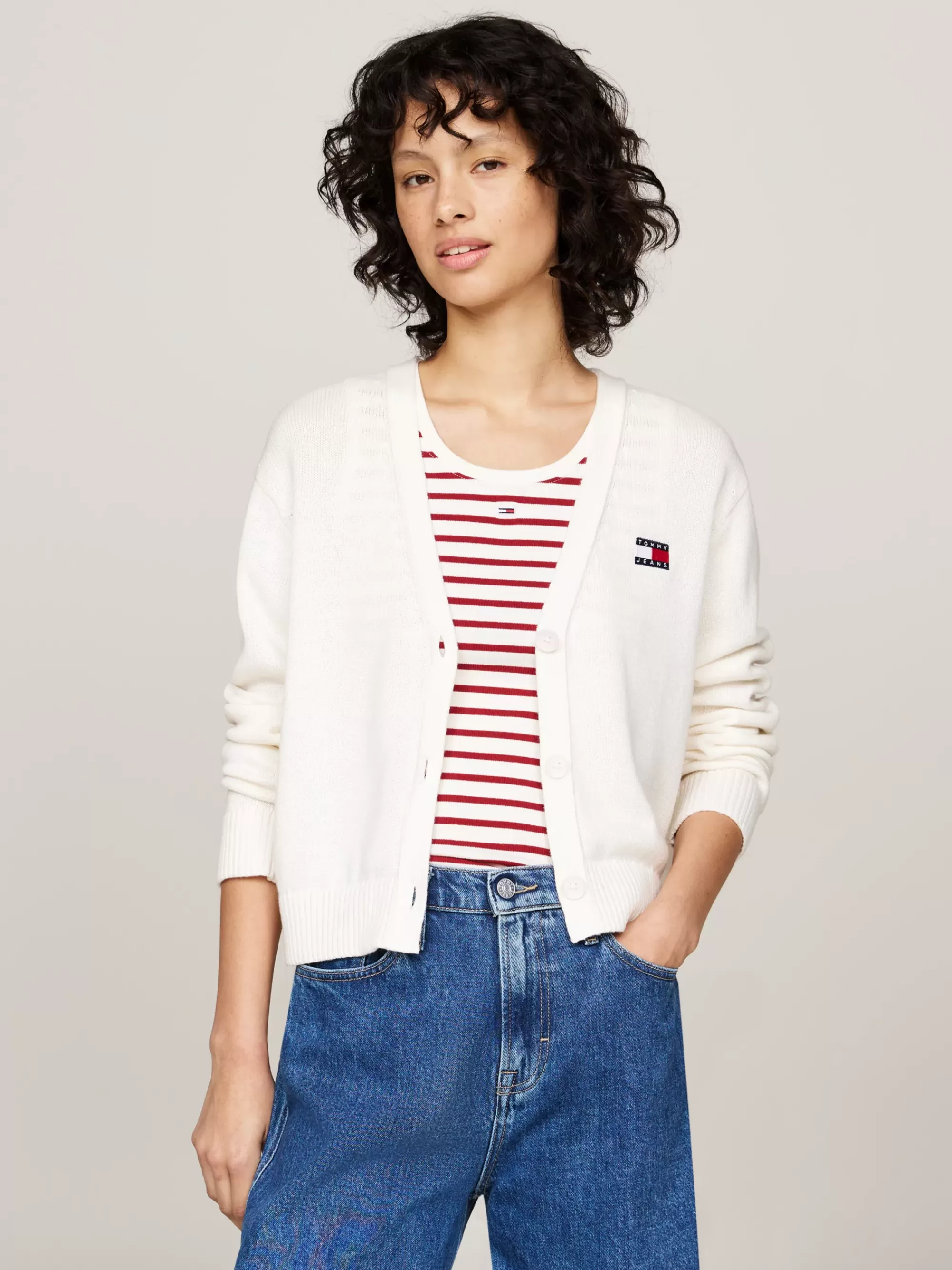 Vesten | Truien & Vesten*Tommy Hilfiger Boxy Vest Met Tommy-badge ANCIENT WHITE