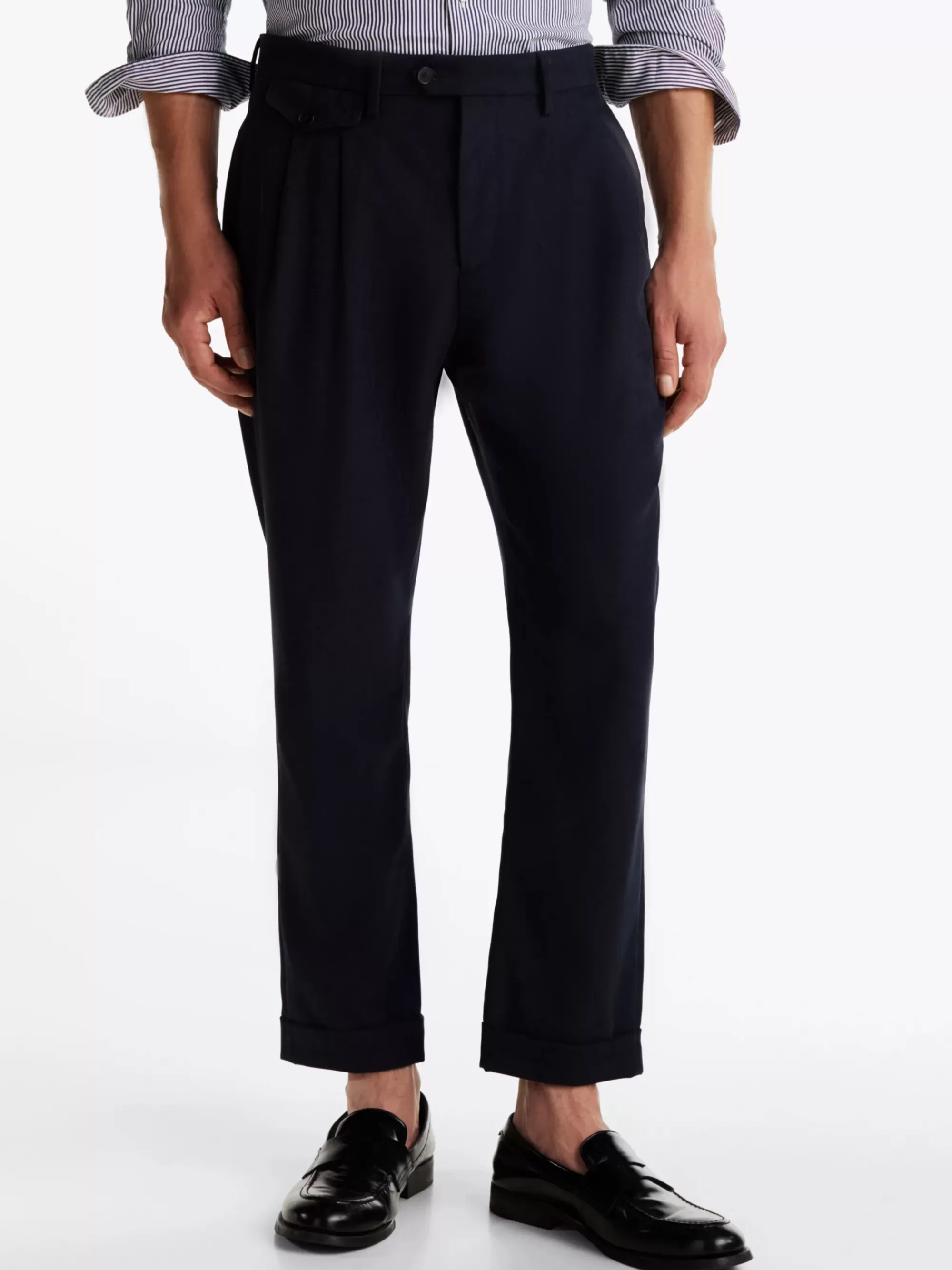 Broeken*Tommy Hilfiger Broek Met Omgeslagen Zoom BLUE