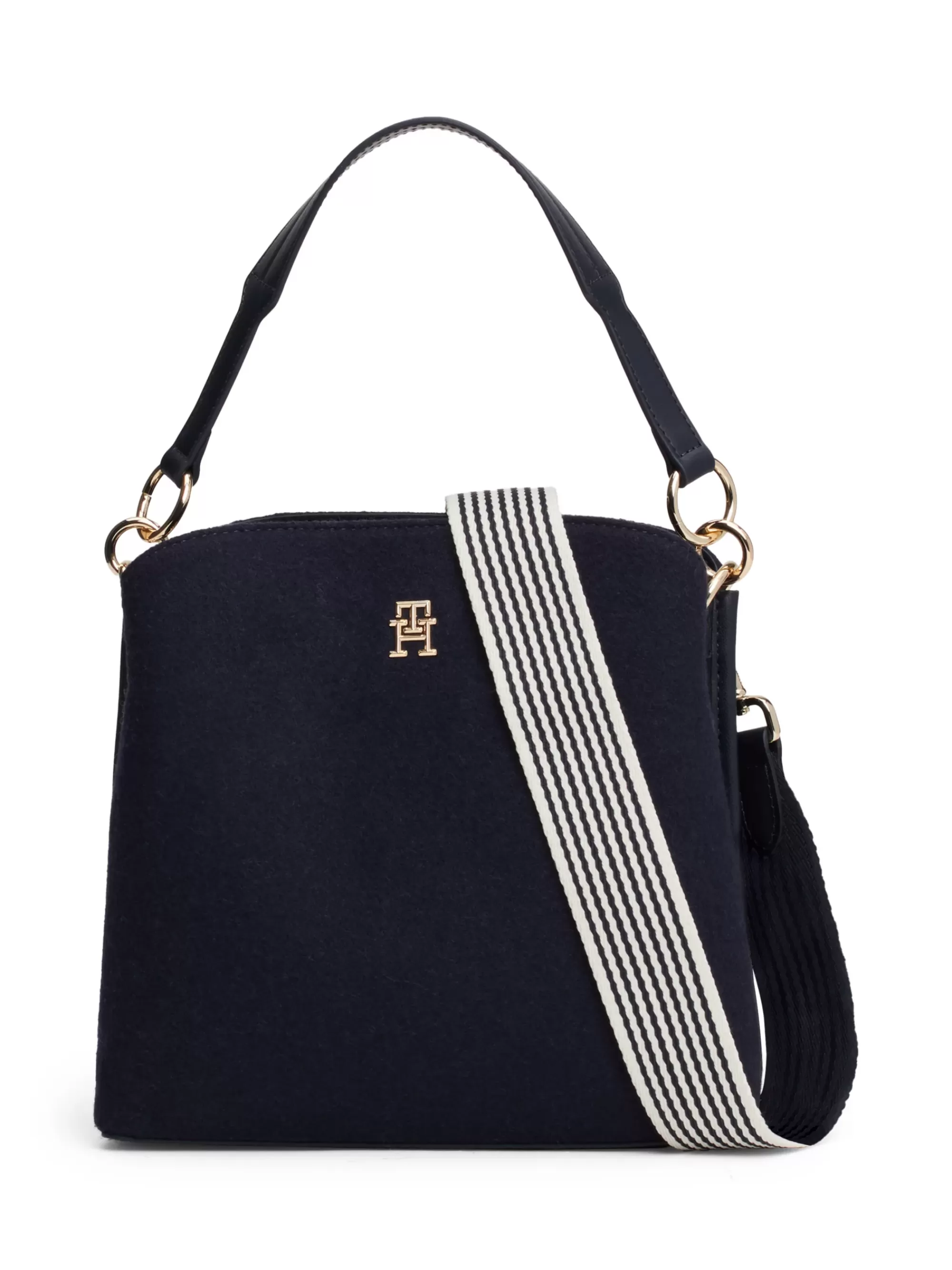 Bucket Bags*Tommy Hilfiger Bucket Bag Van Wolmix Met TH-monogram SPACE BLUE