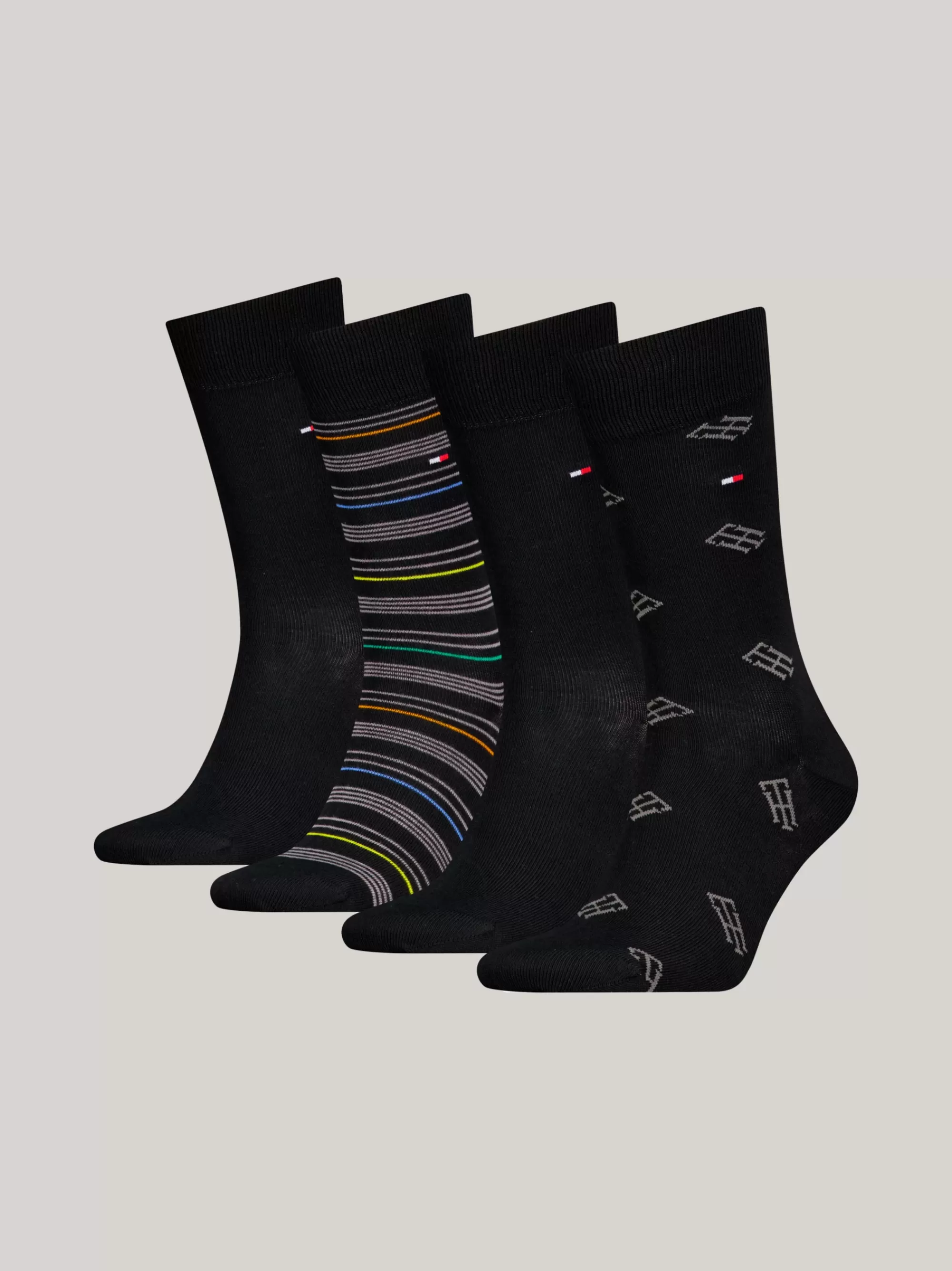 Sokken*Tommy Hilfiger Cadeaudoos Met 4 Paar Sokken Met TH-monogram BLACK COMBO