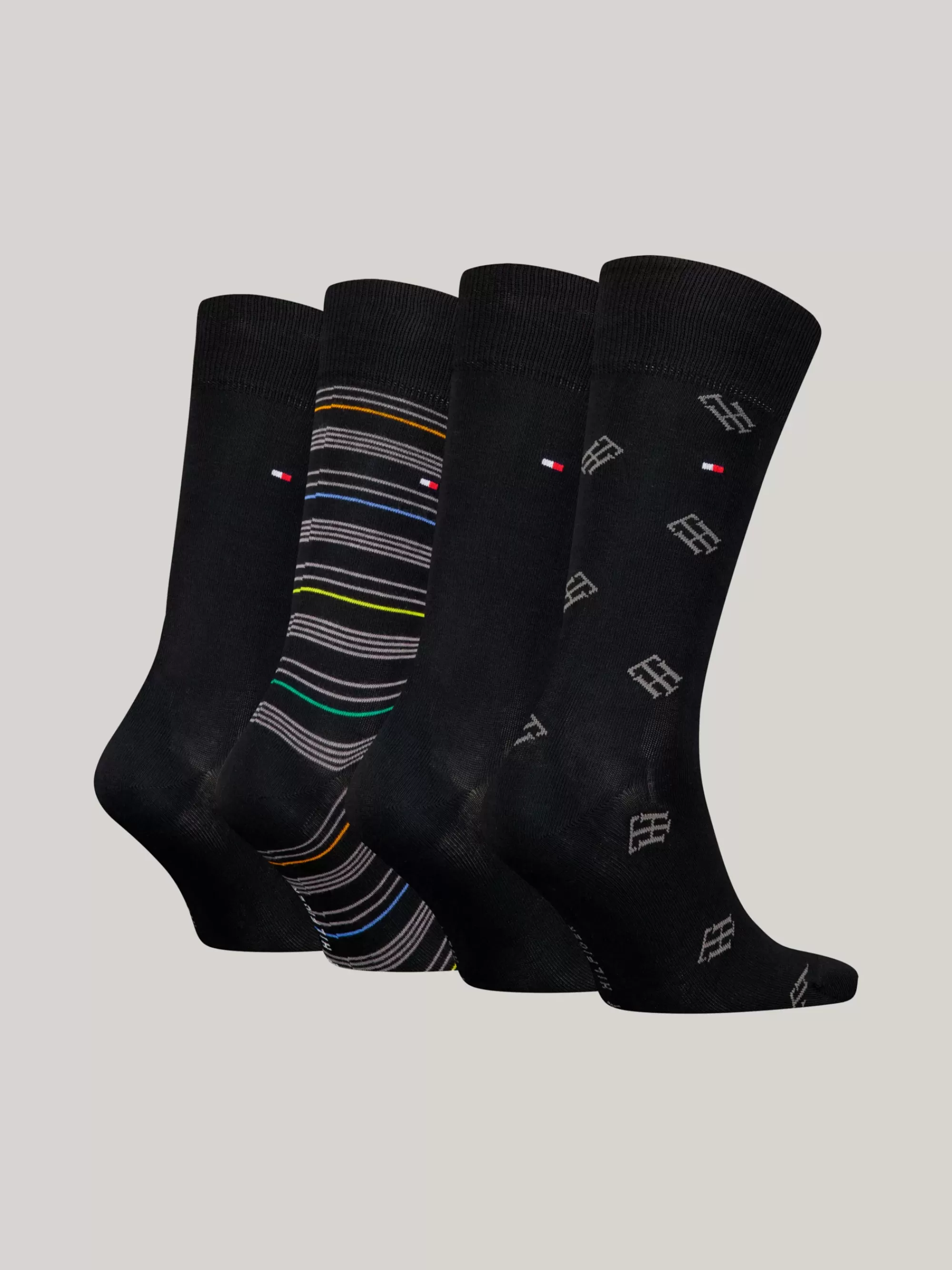 Sokken*Tommy Hilfiger Cadeaudoos Met 4 Paar Sokken Met TH-monogram BLACK COMBO