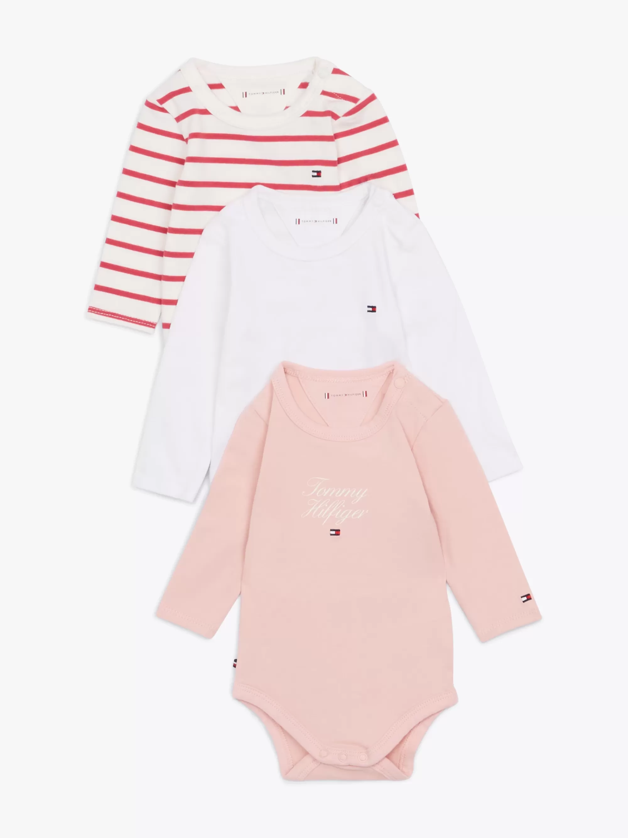 Meisjes | Jongens*Tommy Hilfiger Cadeauset Met 3 Longsleeve Rompers SOFT ROSE
