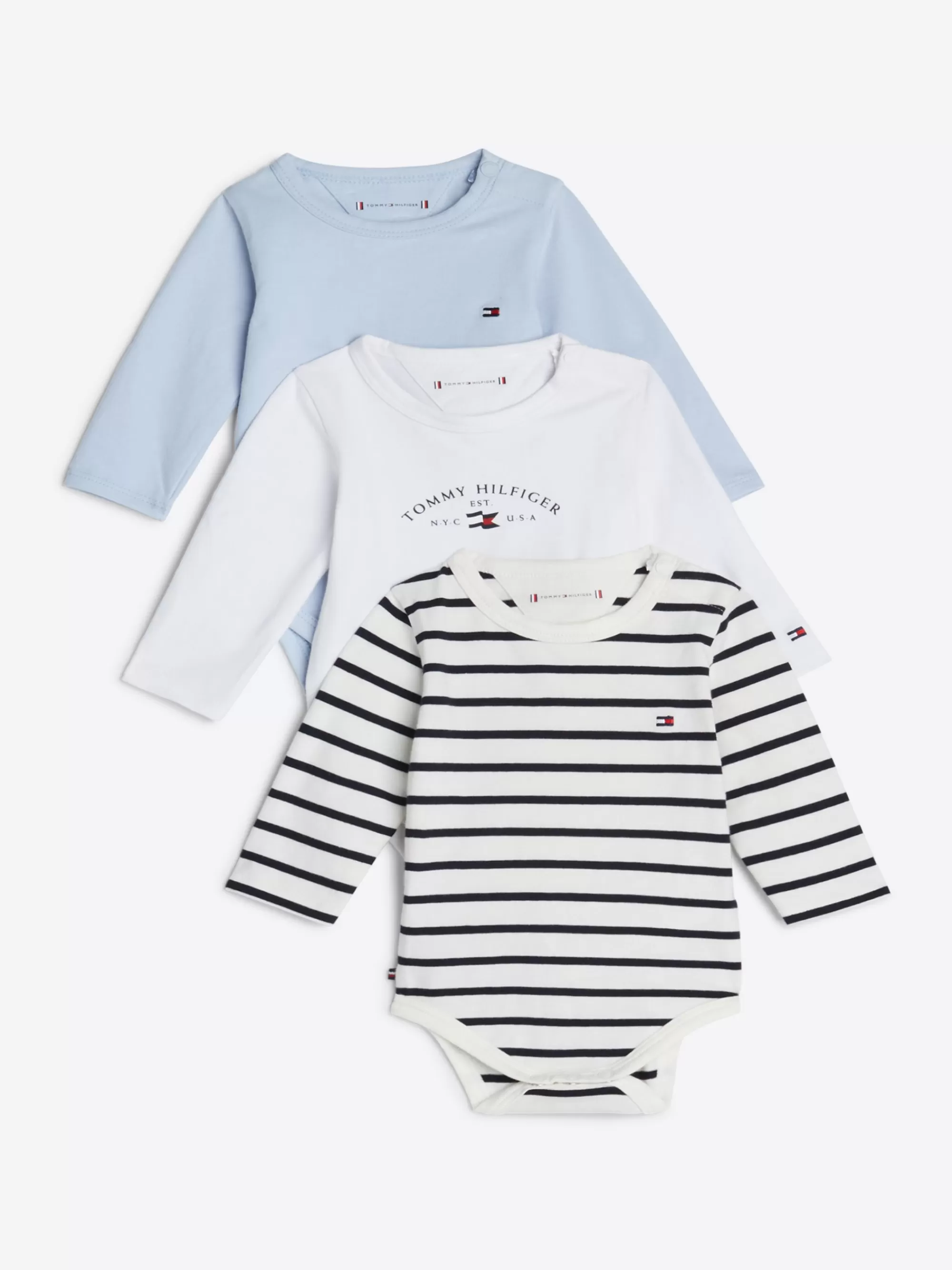 Meisjes | Jongens*Tommy Hilfiger Cadeauset Met 3 Longsleeve Rompers DESERT SKY