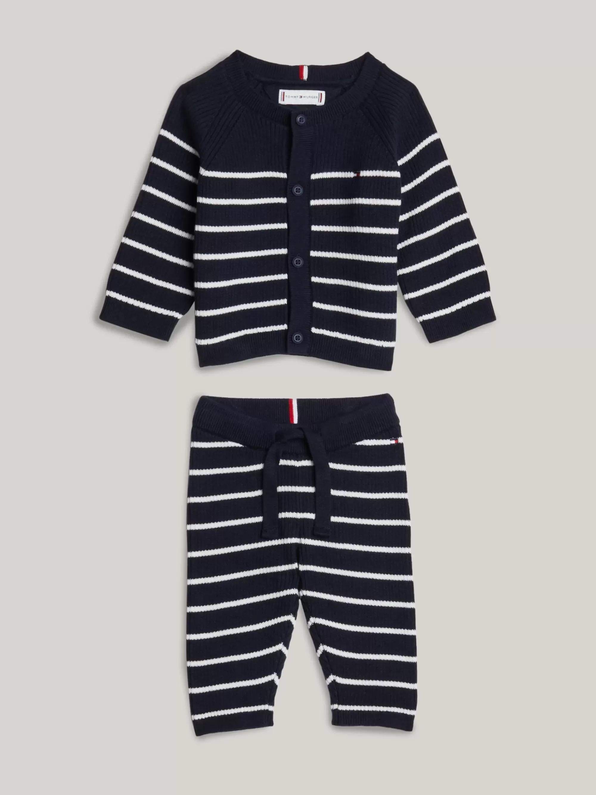 Meisjes | Jongens*Tommy Hilfiger Cadeauset Met Ribgebreid Vest En Jogger DESERT SKY STRIPE