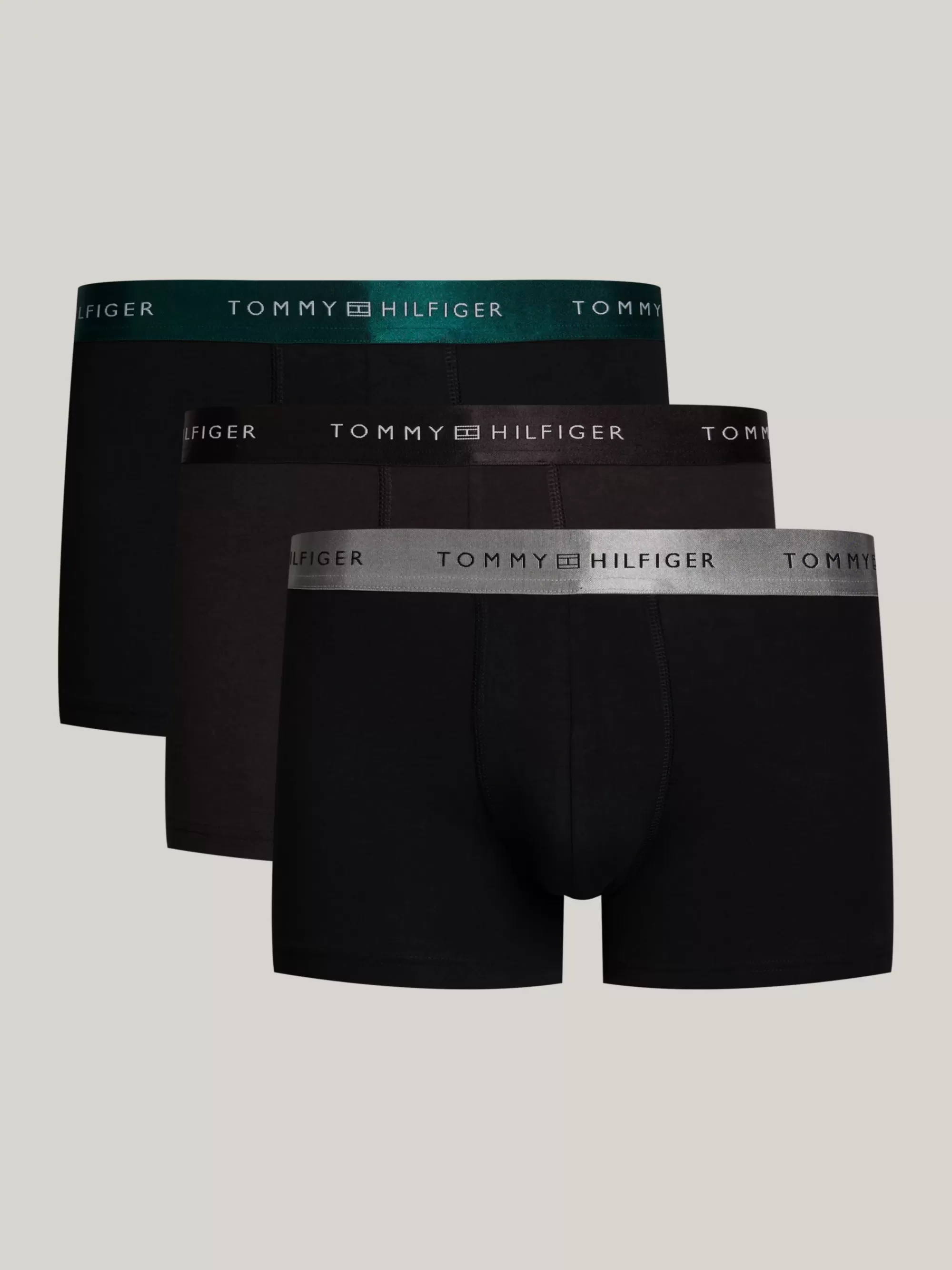 Boxers | Ondergoed*Tommy Hilfiger Cadeauset Van 3 Boxershorts Met Metallic Logo BLACK/ORNAMENTAL GREEN/ANT SILVER