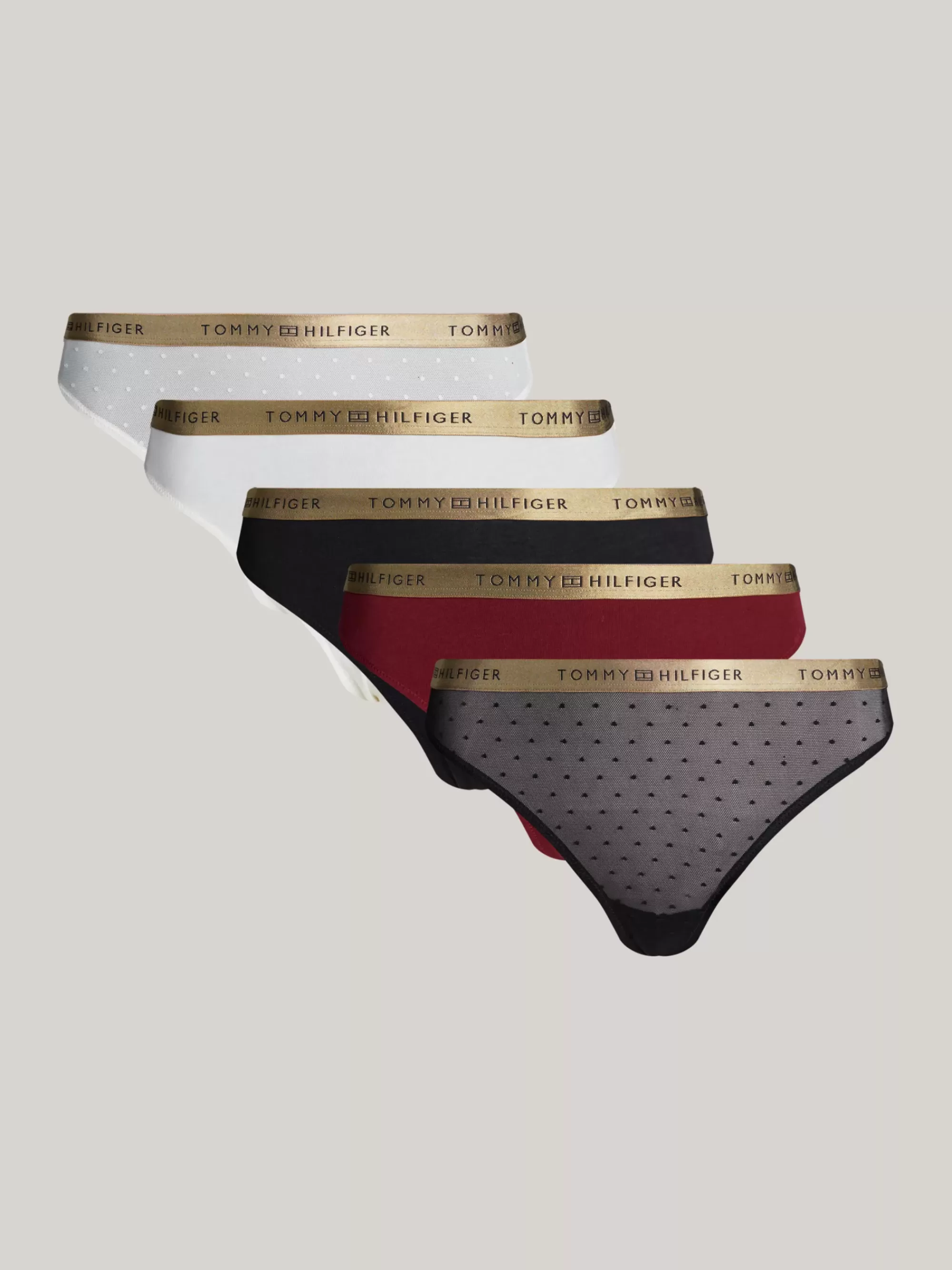 Slips | Lingerie*Tommy Hilfiger Cadeauset Van 5 Strings Met Logoband BLACK/IVORY/ROUGE/BLACK/IVORY