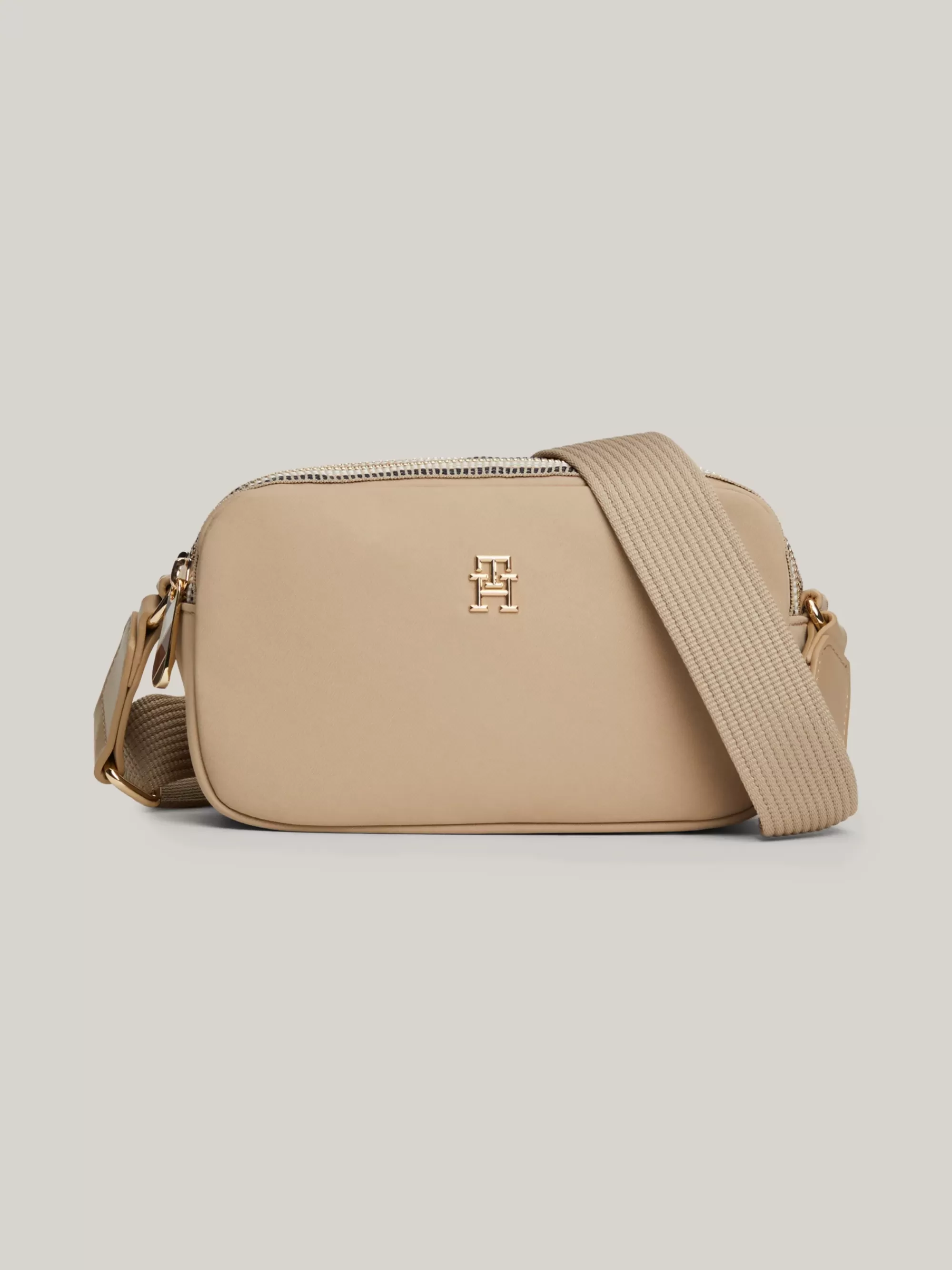 Crossbodytassen*Tommy Hilfiger Cameratas Met Signature-rits BEIGE