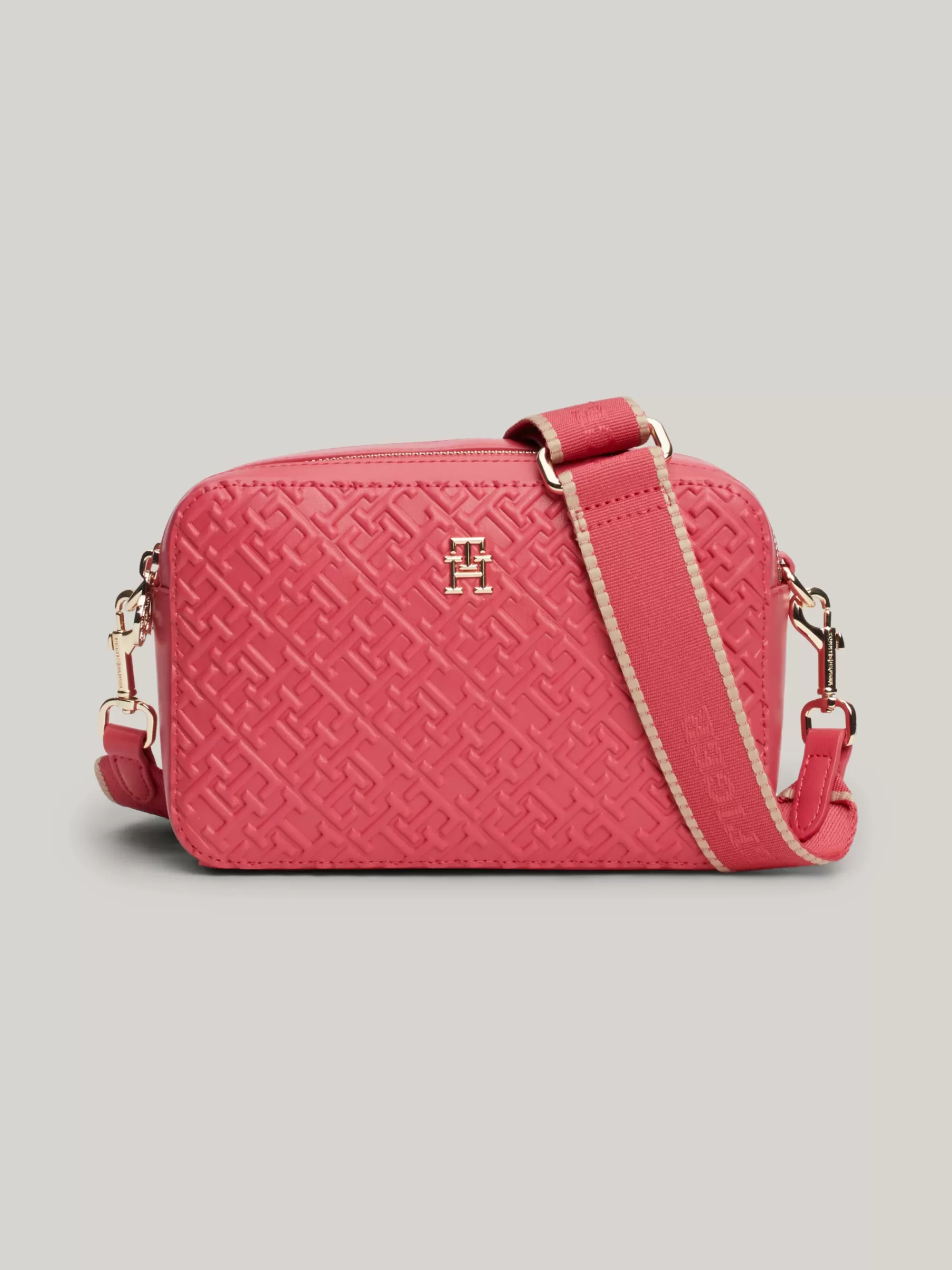 Crossbodytassen*Tommy Hilfiger Cameratas Met TH-monogram In Reliëf HERITAGE PINK