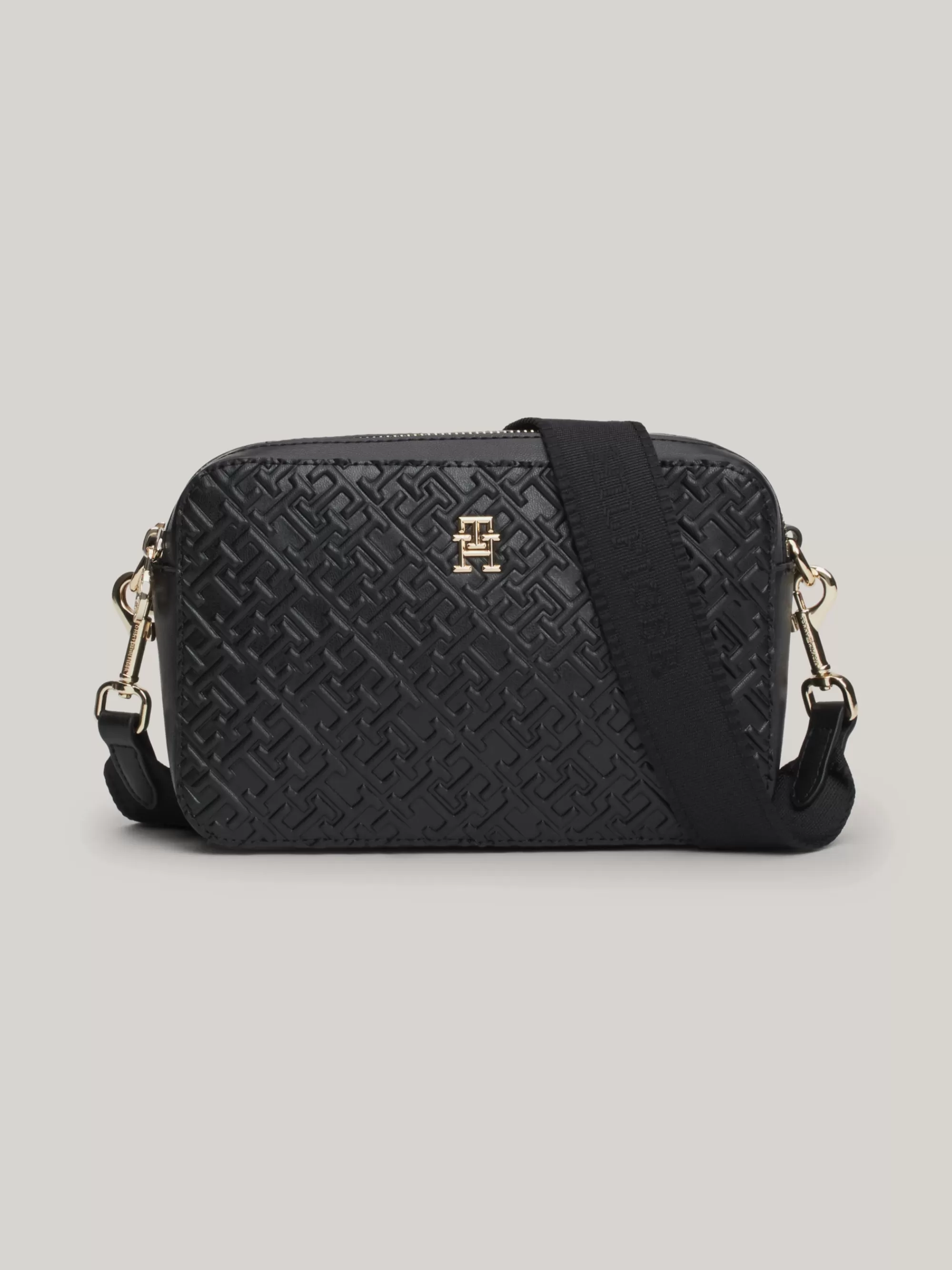 Crossbodytassen*Tommy Hilfiger Cameratas Met TH-monogram In Reliëf BLACK