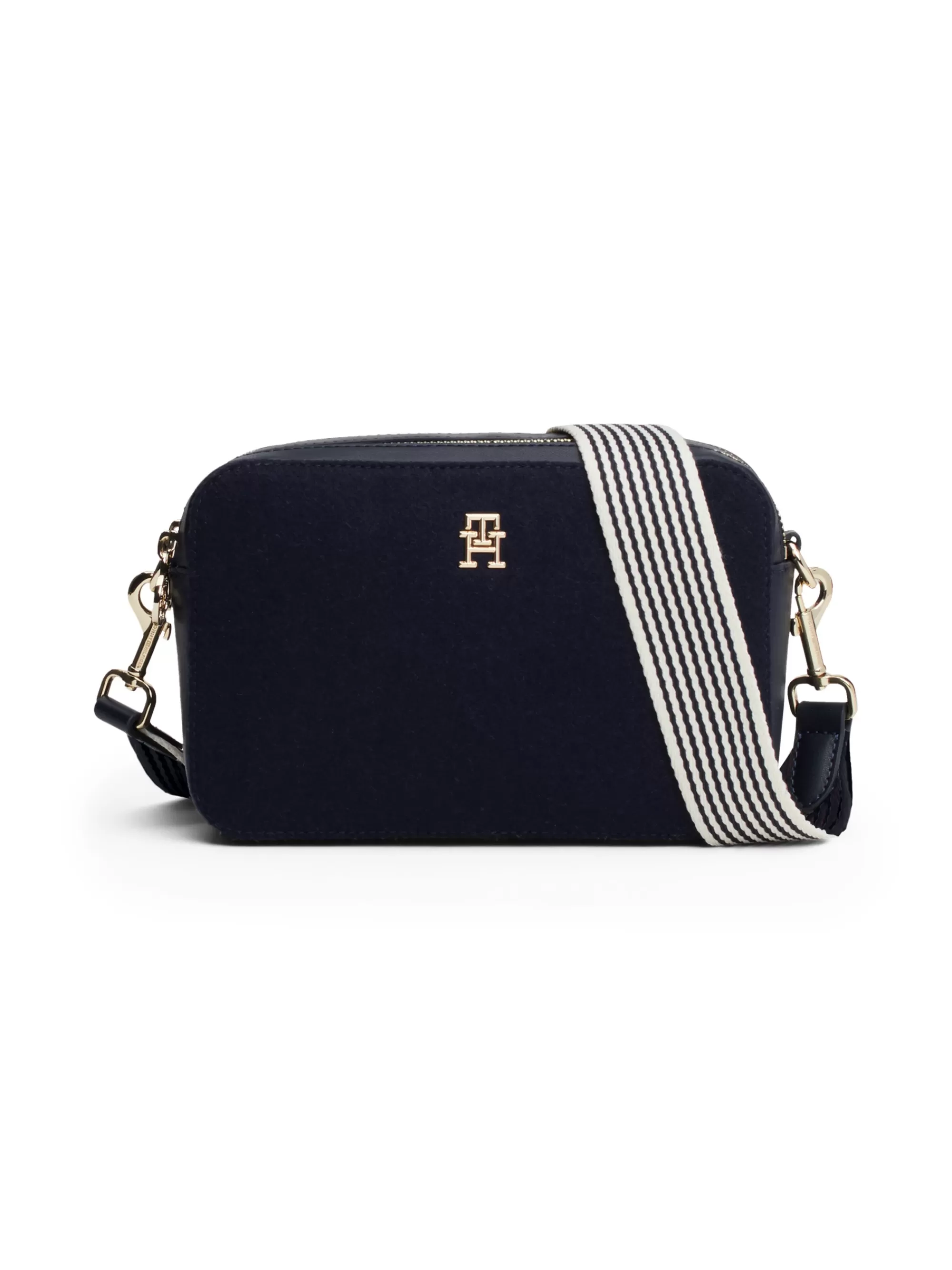 Crossbodytassen*Tommy Hilfiger Cameratas Van Wolmix Met TH-monogram SPACE BLUE