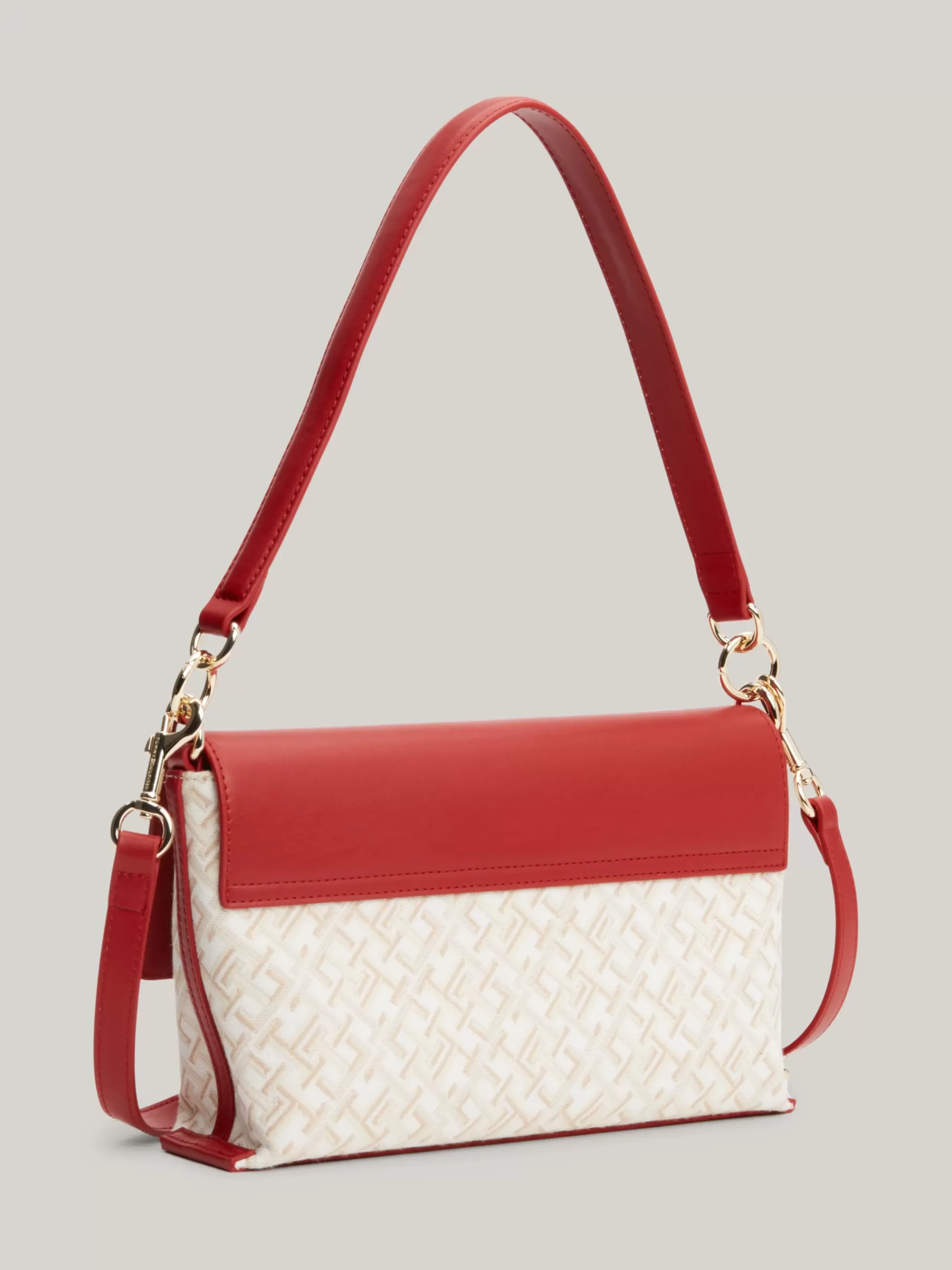 Schoudertassen*Tommy Hilfiger Canvas Schoudertas Met Jacquard DARK MAGMA/NEUTRAL MONO