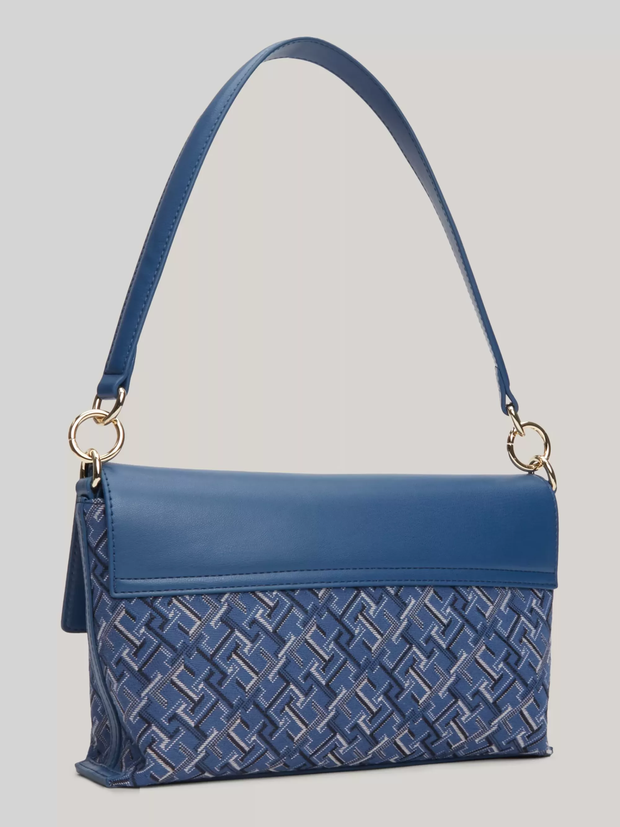 Schoudertassen*Tommy Hilfiger Canvas Schoudertas Met Jacquard FOSSIL BLUE MONO
