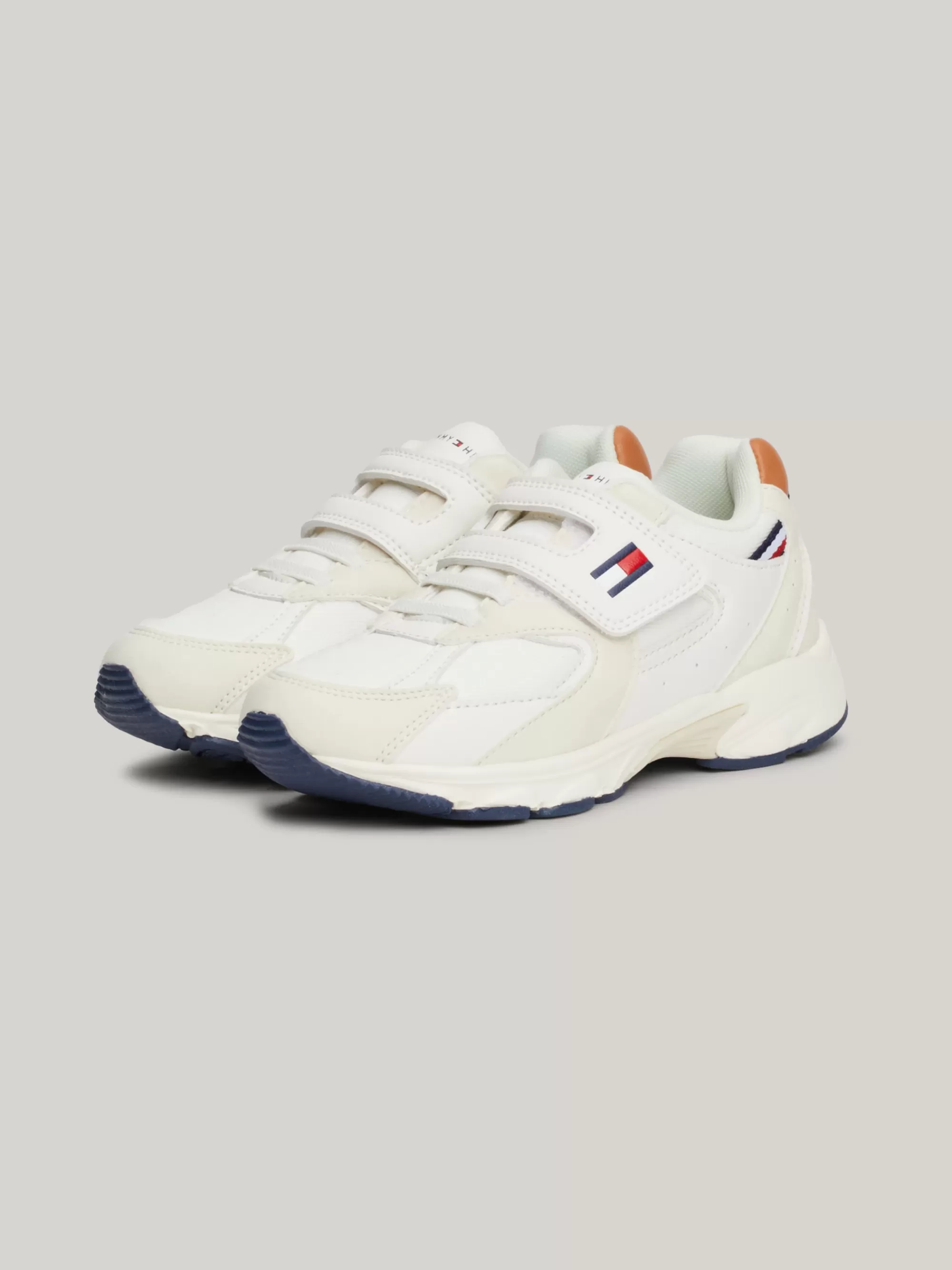 Schoenen & Accessoires*Tommy Hilfiger Canvas Sneaker Met Klittenband BEIGE/TOBACCO