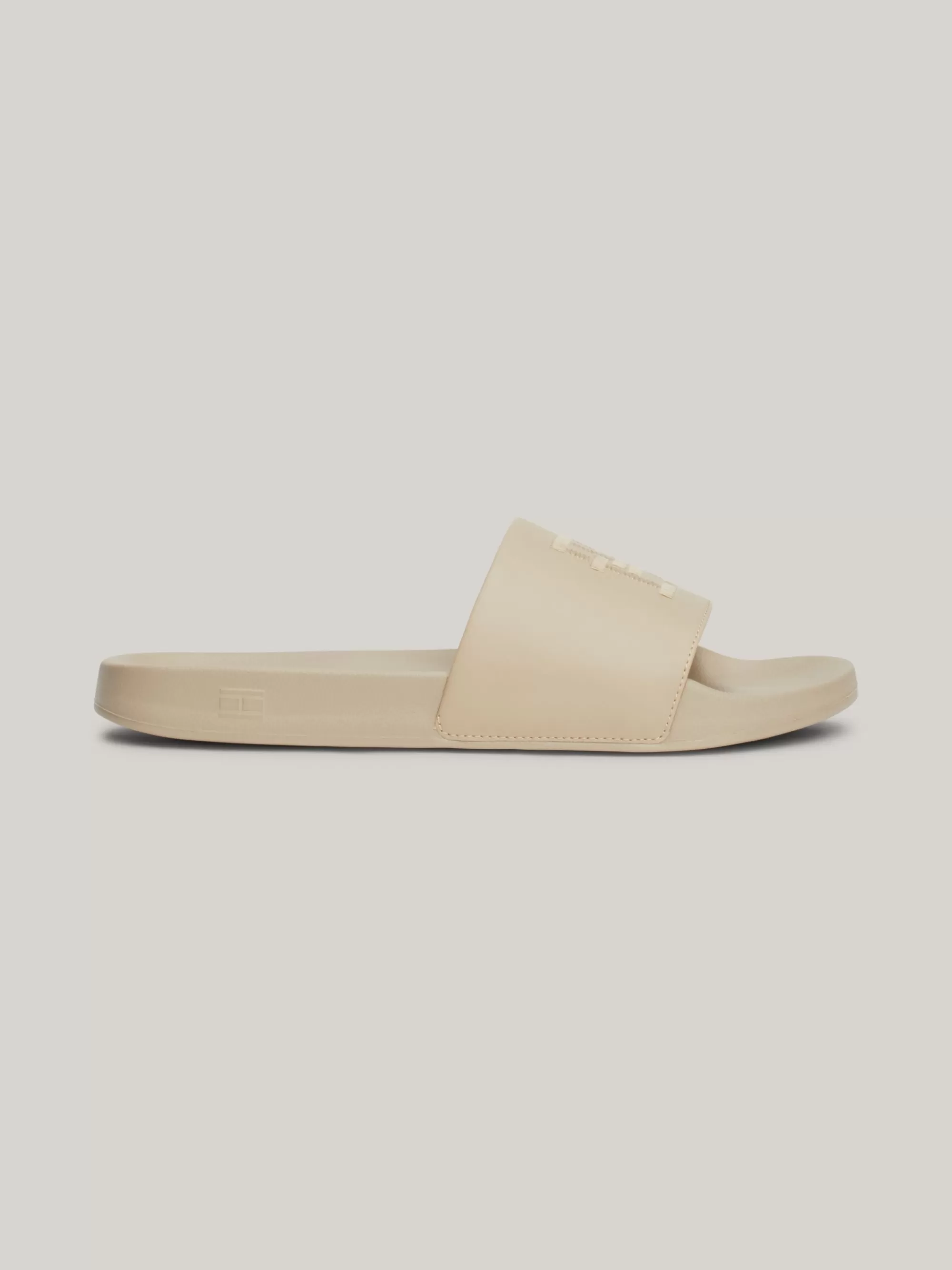 Sandalen*Tommy Hilfiger Casual Badslipper Met Geborduurd TH-monogram BEIGE