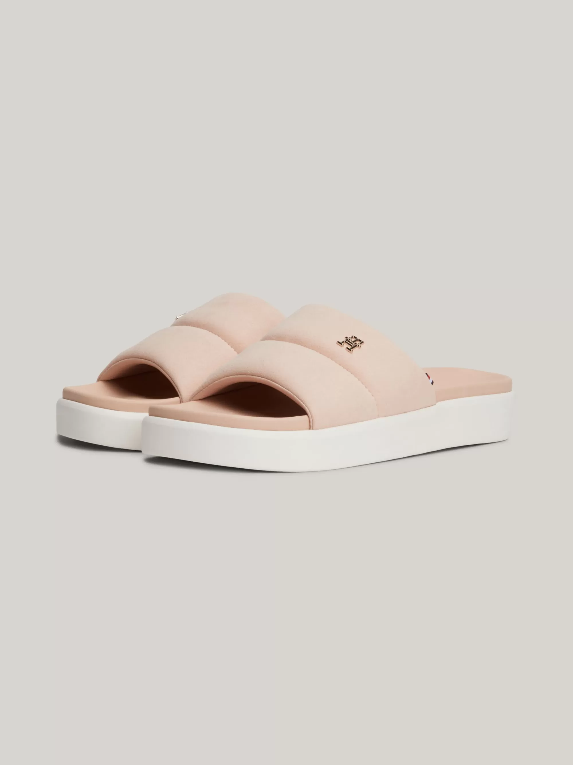 Sandalen*Tommy Hilfiger Casual Chic Badslipper Met Plateauzool PINK BLOOM