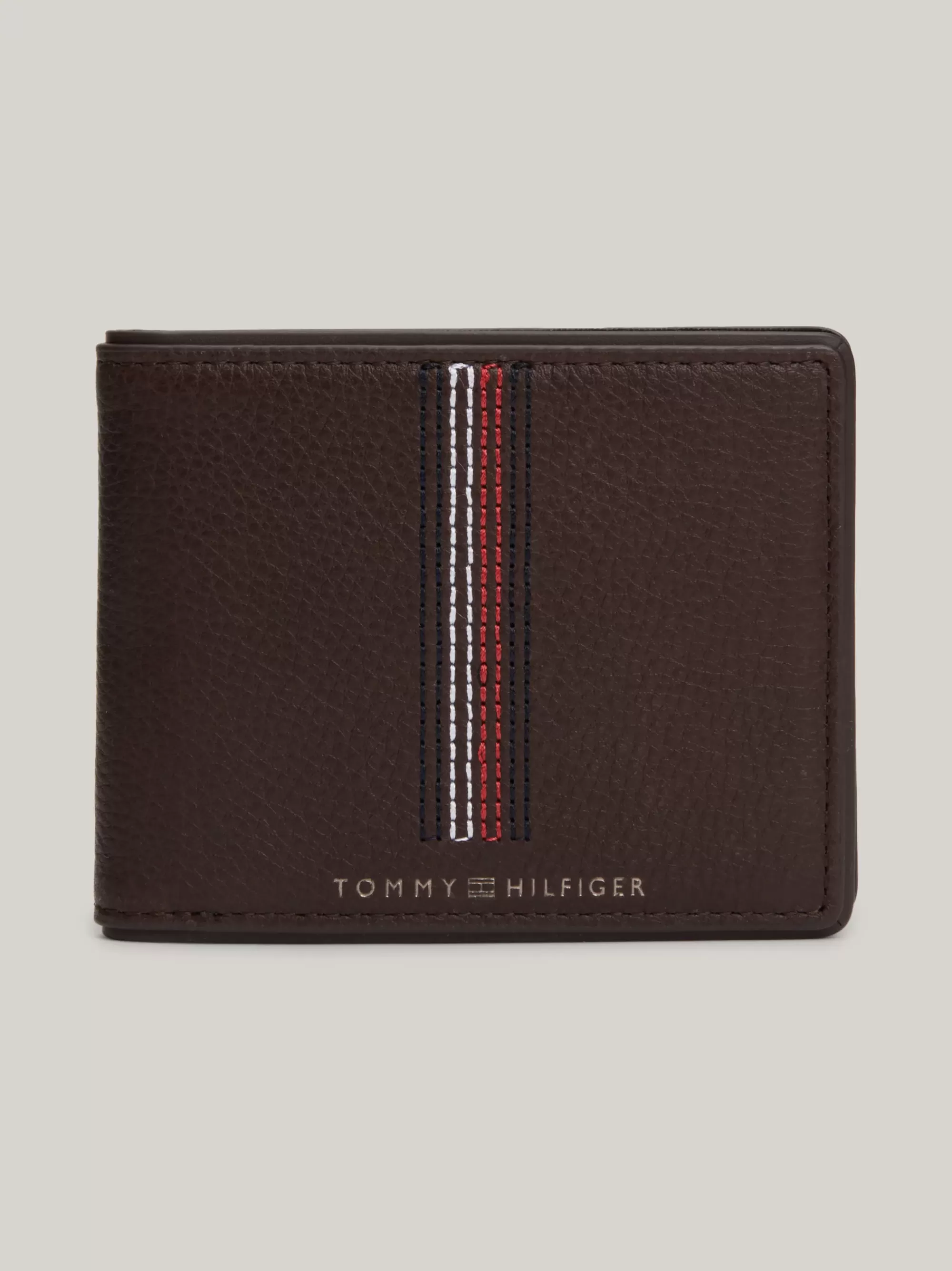 Portemonnees & Sleutelhangers*Tommy Hilfiger Casual Kleine Creditcardhouder Van Leer COFFEE BEAN