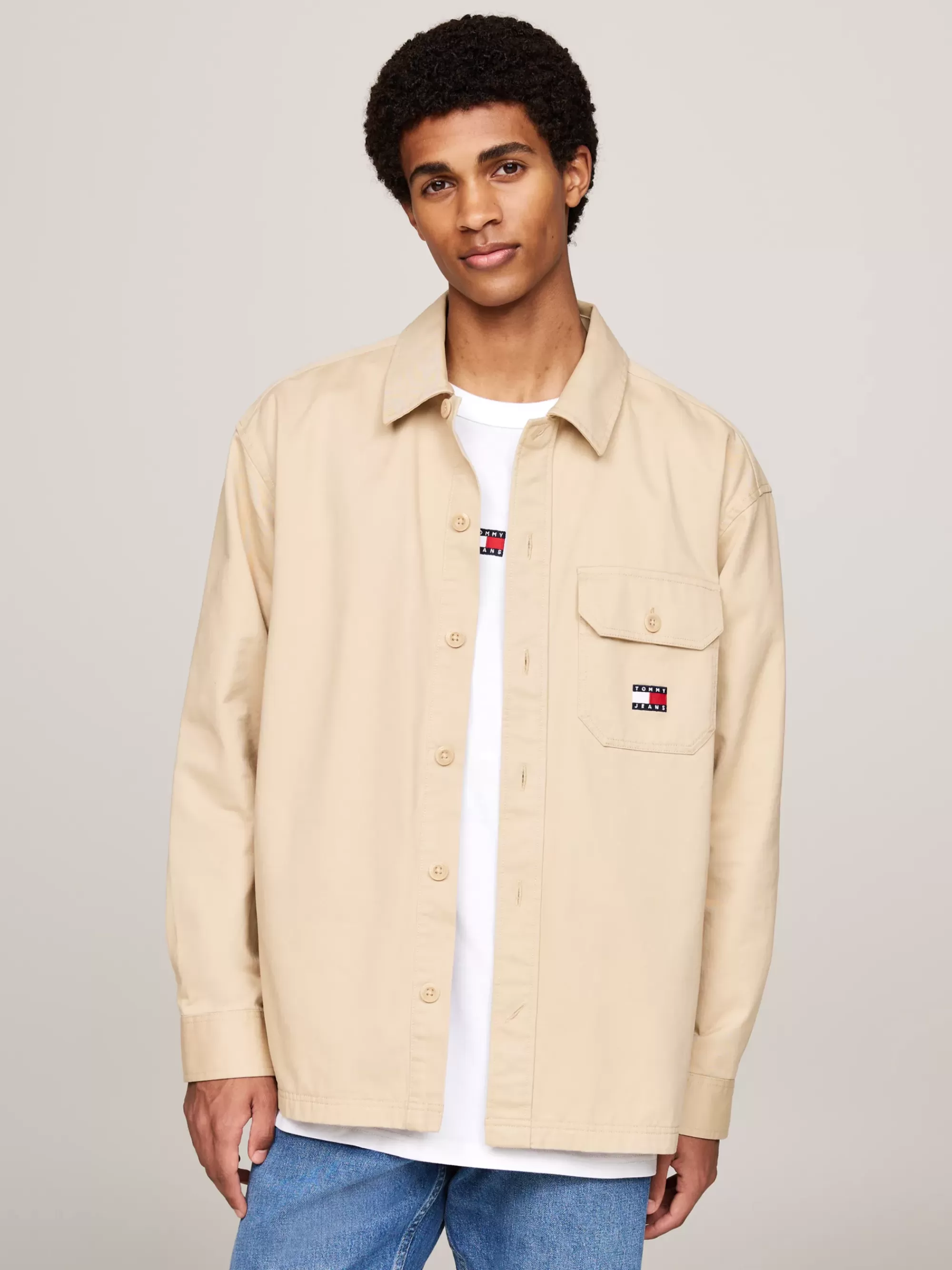Overhemden*Tommy Hilfiger Casual Overshirt Met Borstzak GENTLE GOLD