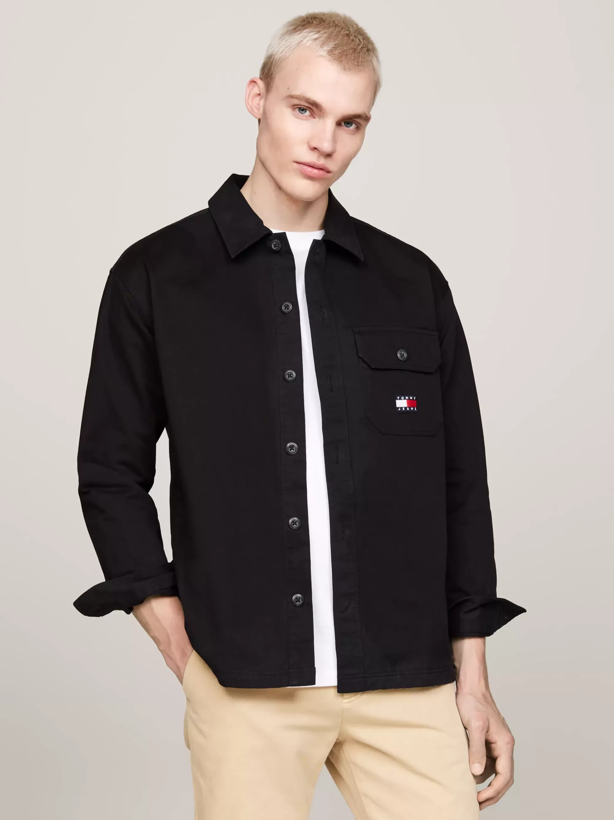 Overhemden*Tommy Hilfiger Casual Overshirt Met Borstzak BLACK