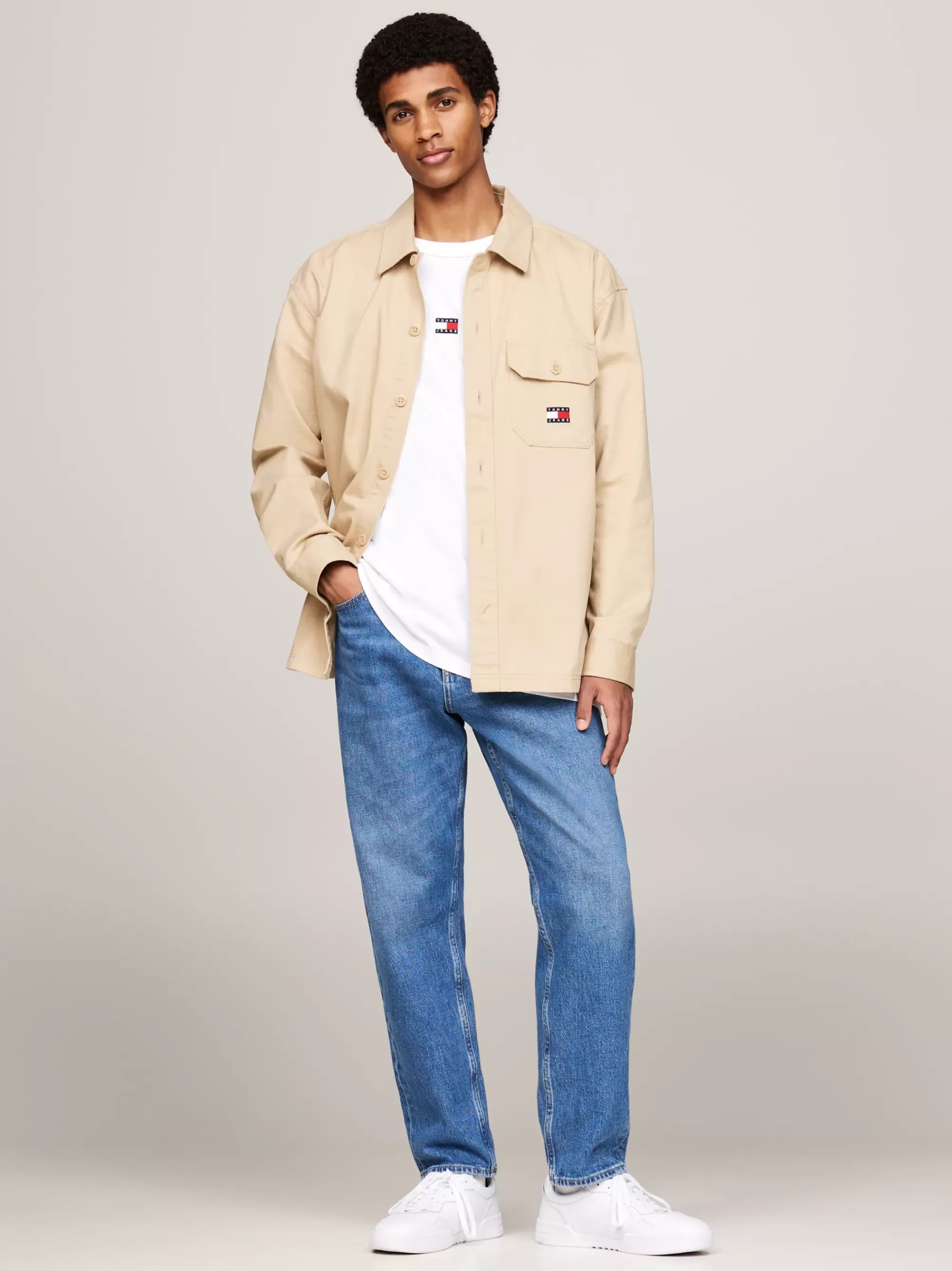 Overhemden*Tommy Hilfiger Casual Overshirt Met Borstzak GENTLE GOLD