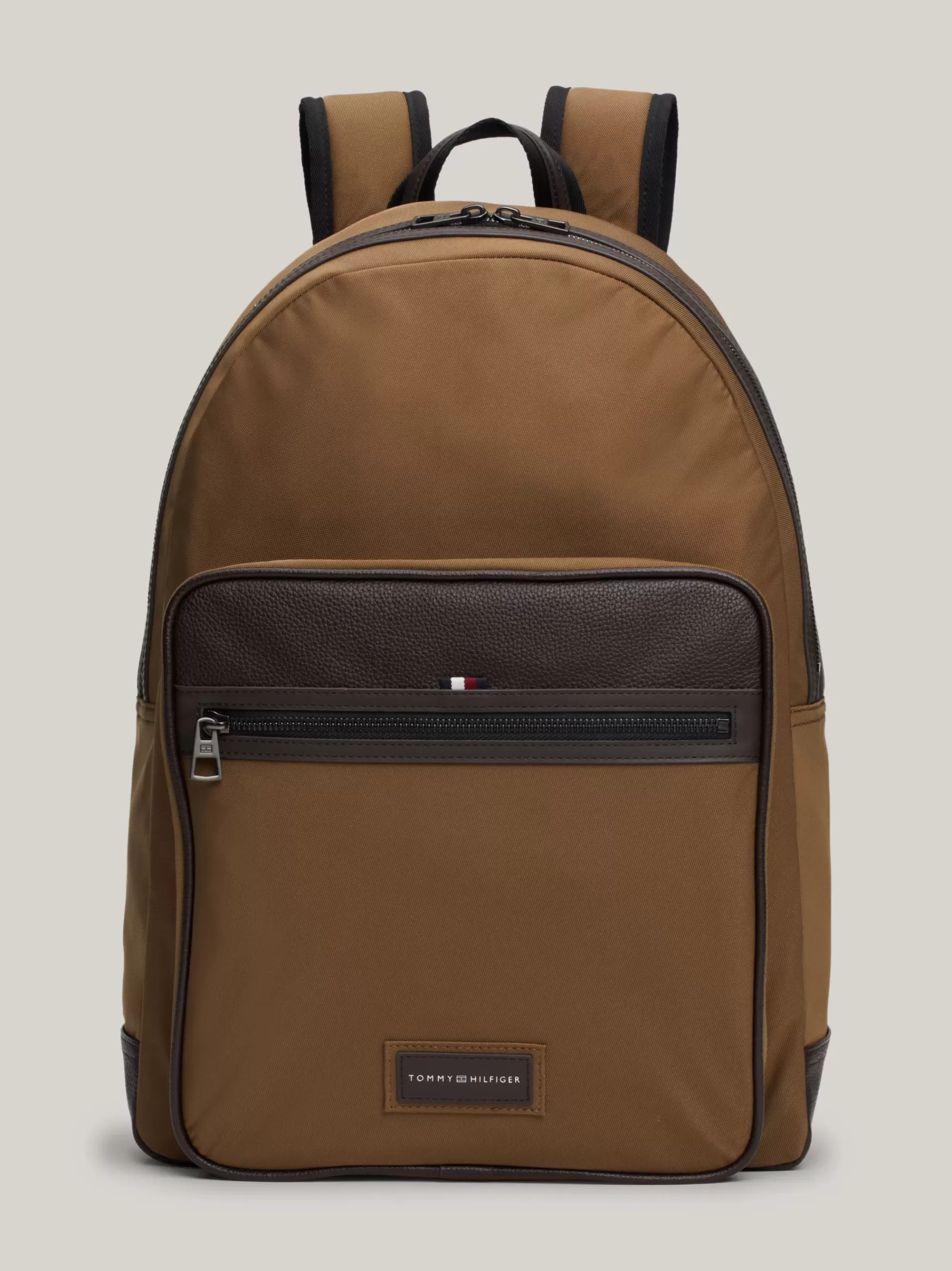 Rugzakken*Tommy Hilfiger Casual Rugzak Met Rond Design En Logopatch BROWN OLIVE