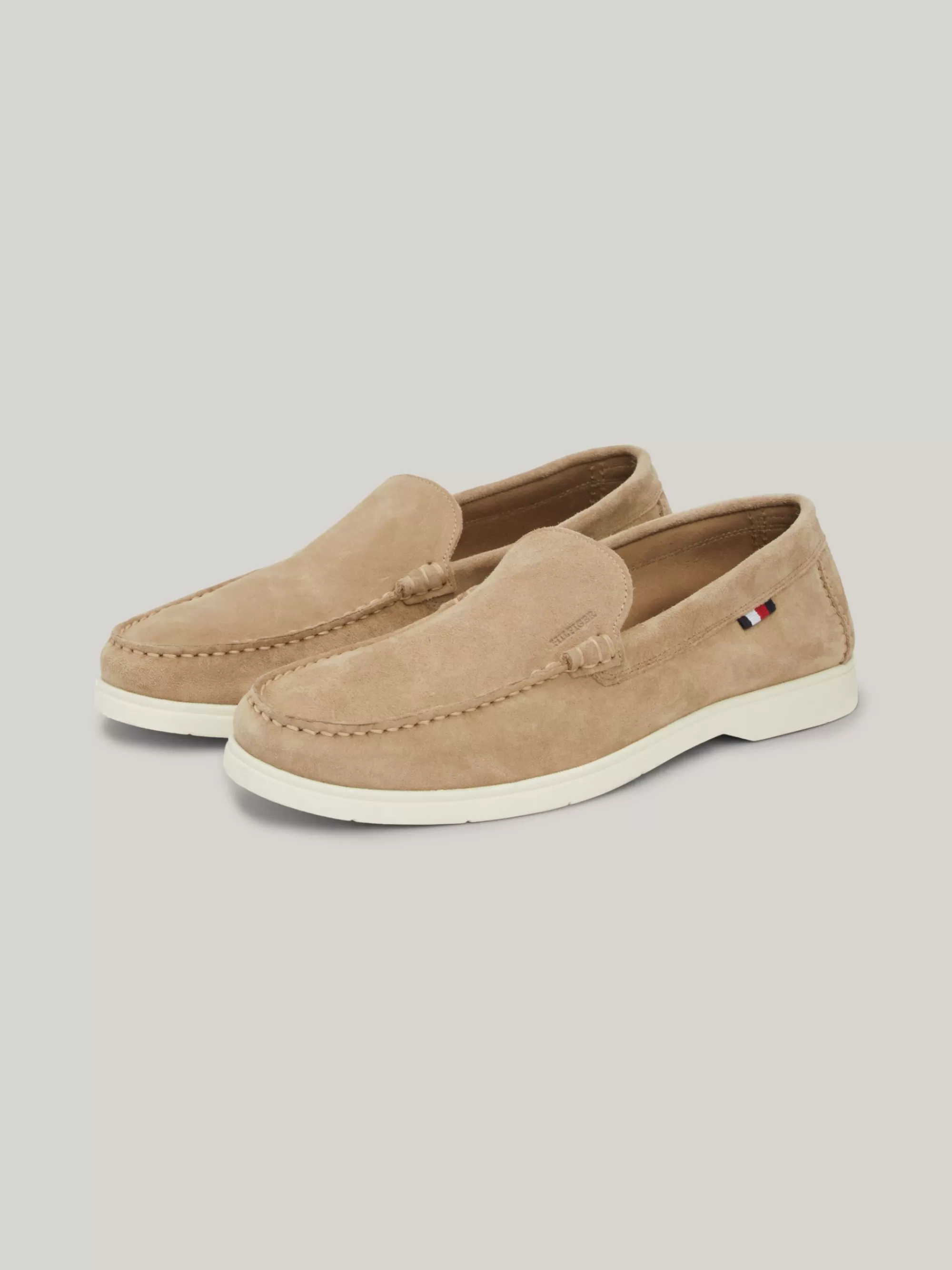 Instappers | Lage Schoenen*Tommy Hilfiger Casual Suède Loafer Met Contrasterende Zool BEIGE