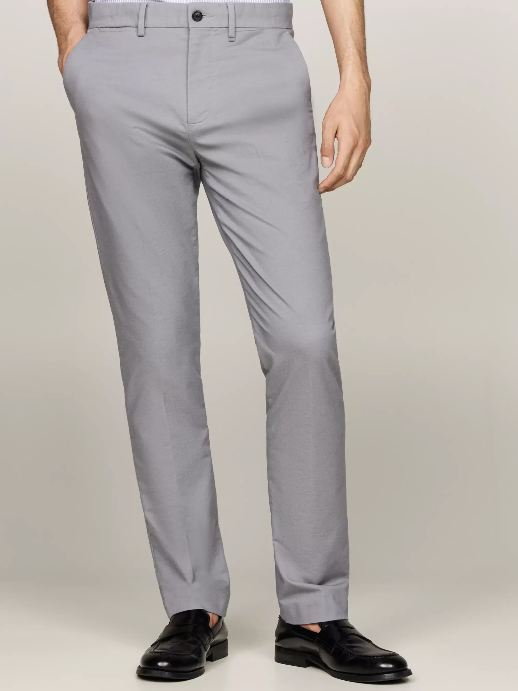 Broeken*Tommy Hilfiger Casual-smart Denton Regular Straight Broek TURBINE GREY