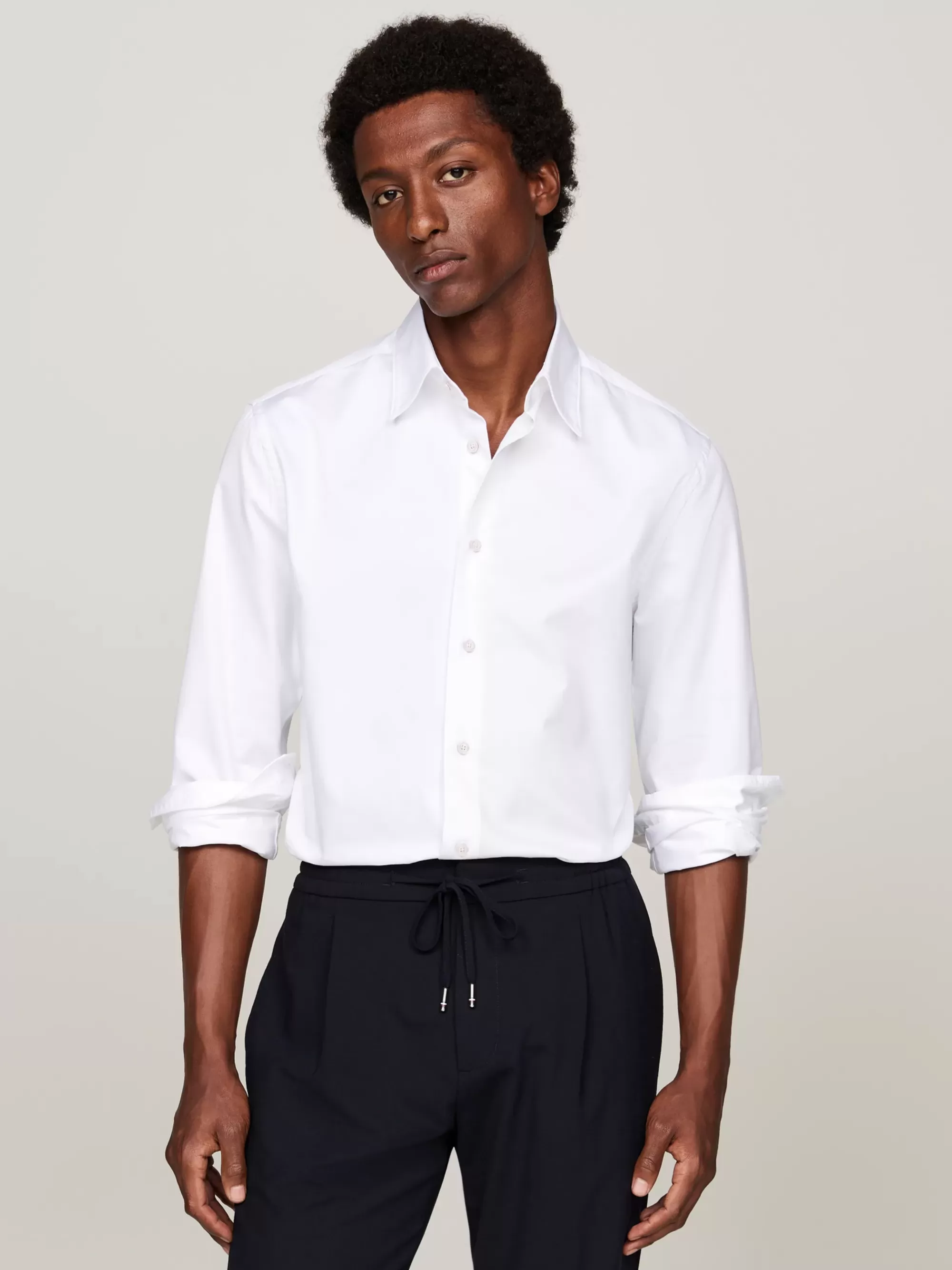 Overhemden*Tommy Hilfiger Casual-smart Regular Fit Overhemd Van Twill OPTIC WHITE