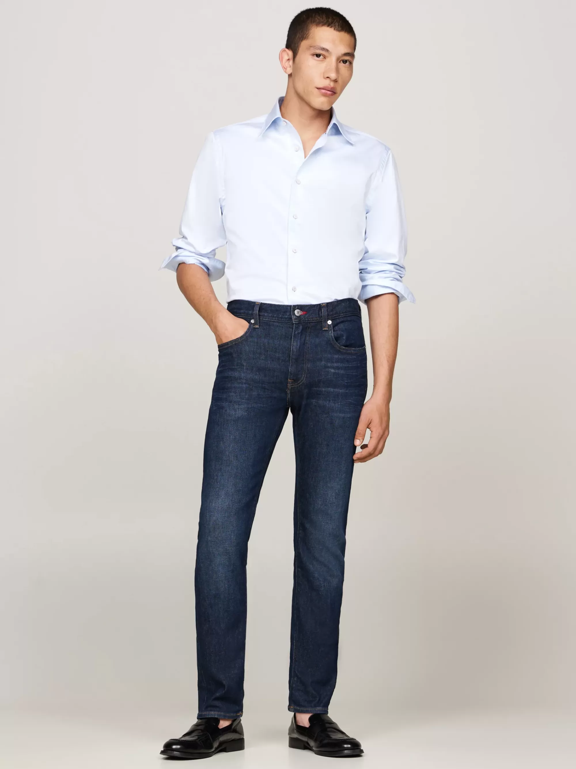 Overhemden*Tommy Hilfiger Casual-smart Regular Fit Overhemd Van Twill LIGHT BLUE