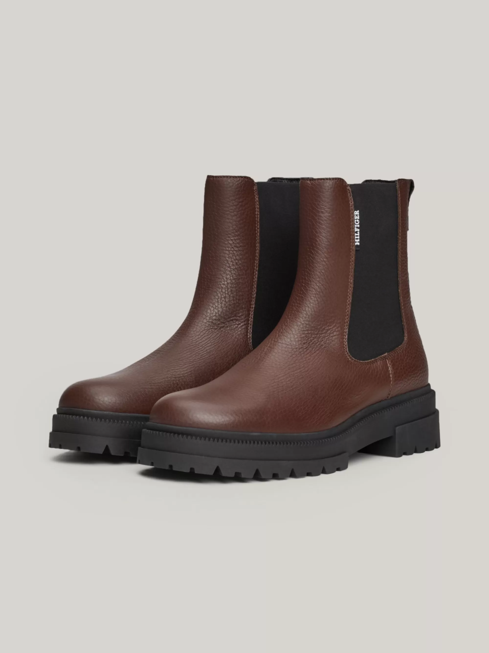 Chelsea Boots | Laarzen*Tommy Hilfiger Chelsea Boot Van Gegranuleerd Leer COCOA