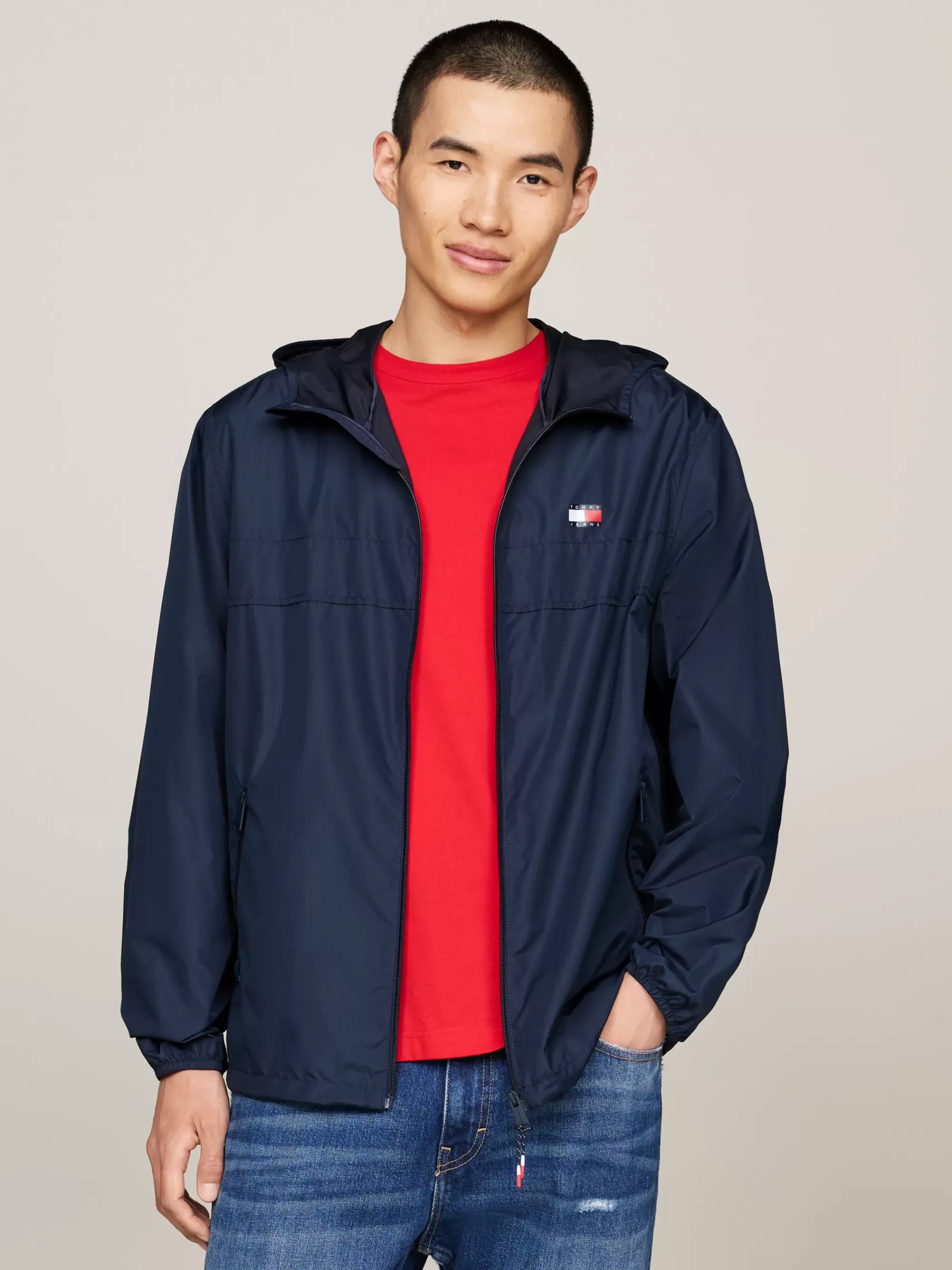 Jassen & Jacks*Tommy Hilfiger Chicago Lichtgewicht Windbreaker Met Rits DARK NIGHT NAVY