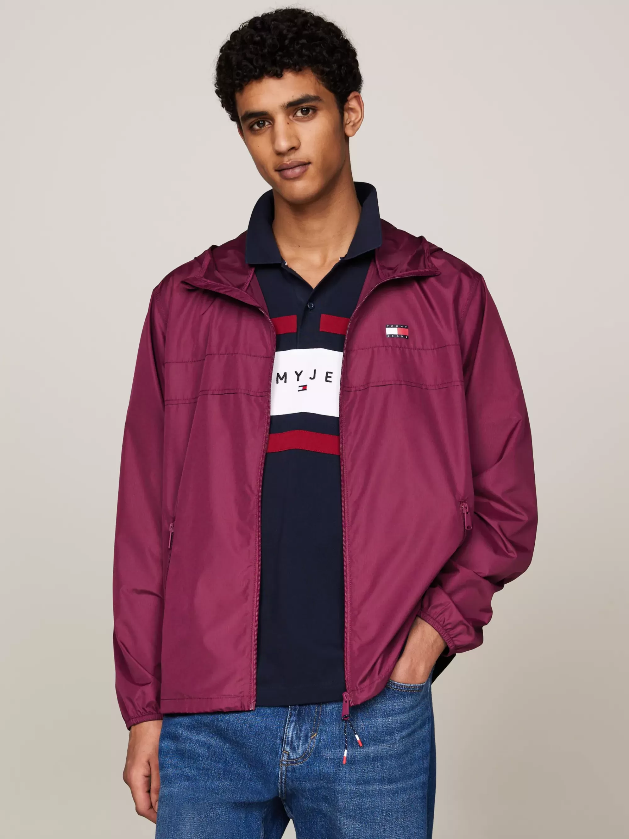 Jassen & Jacks*Tommy Hilfiger Chicago Lichtgewicht Windbreaker Met Rits VALLEY GRAPE