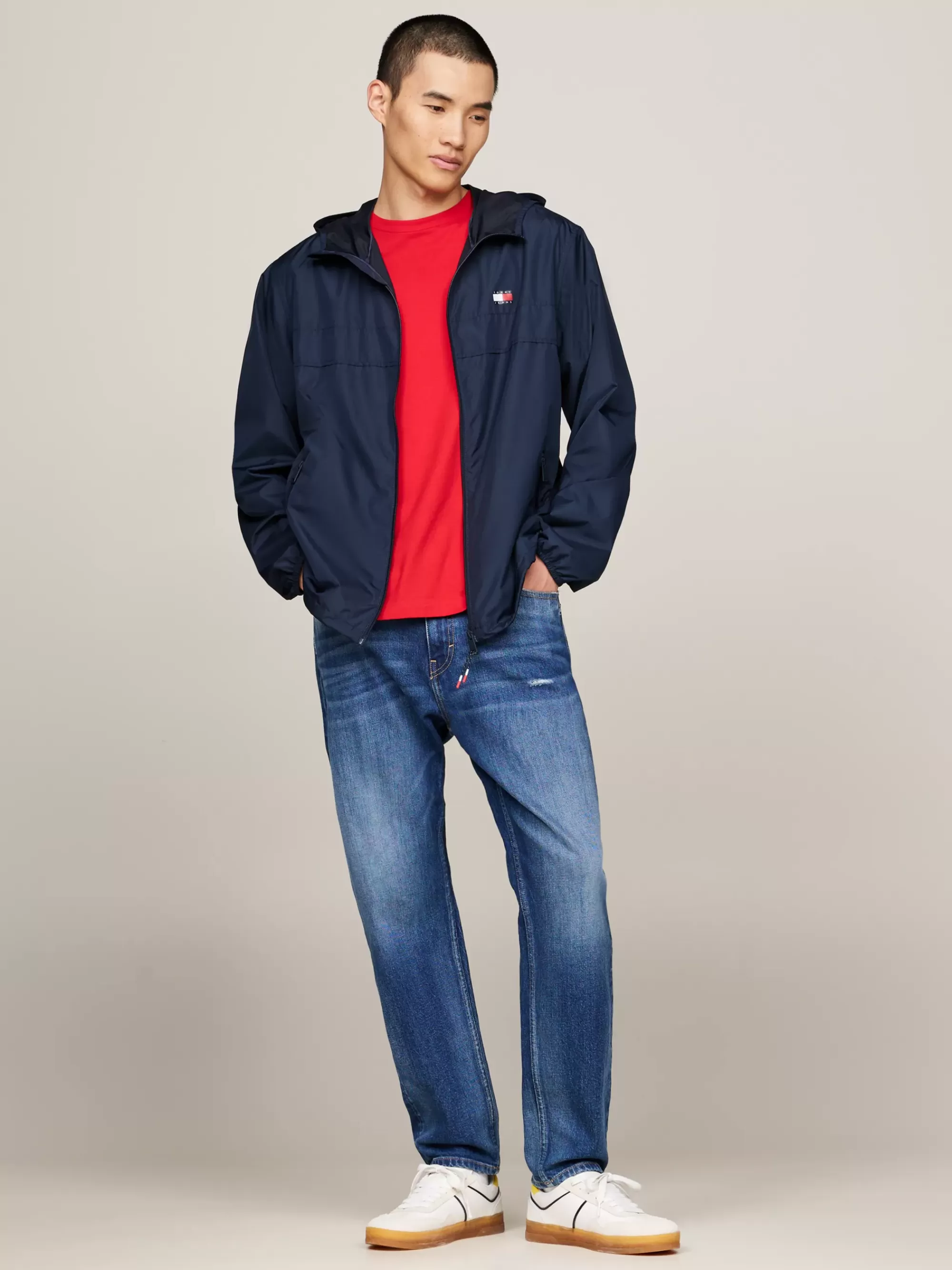Jassen & Jacks*Tommy Hilfiger Chicago Lichtgewicht Windbreaker Met Rits DARK NIGHT NAVY
