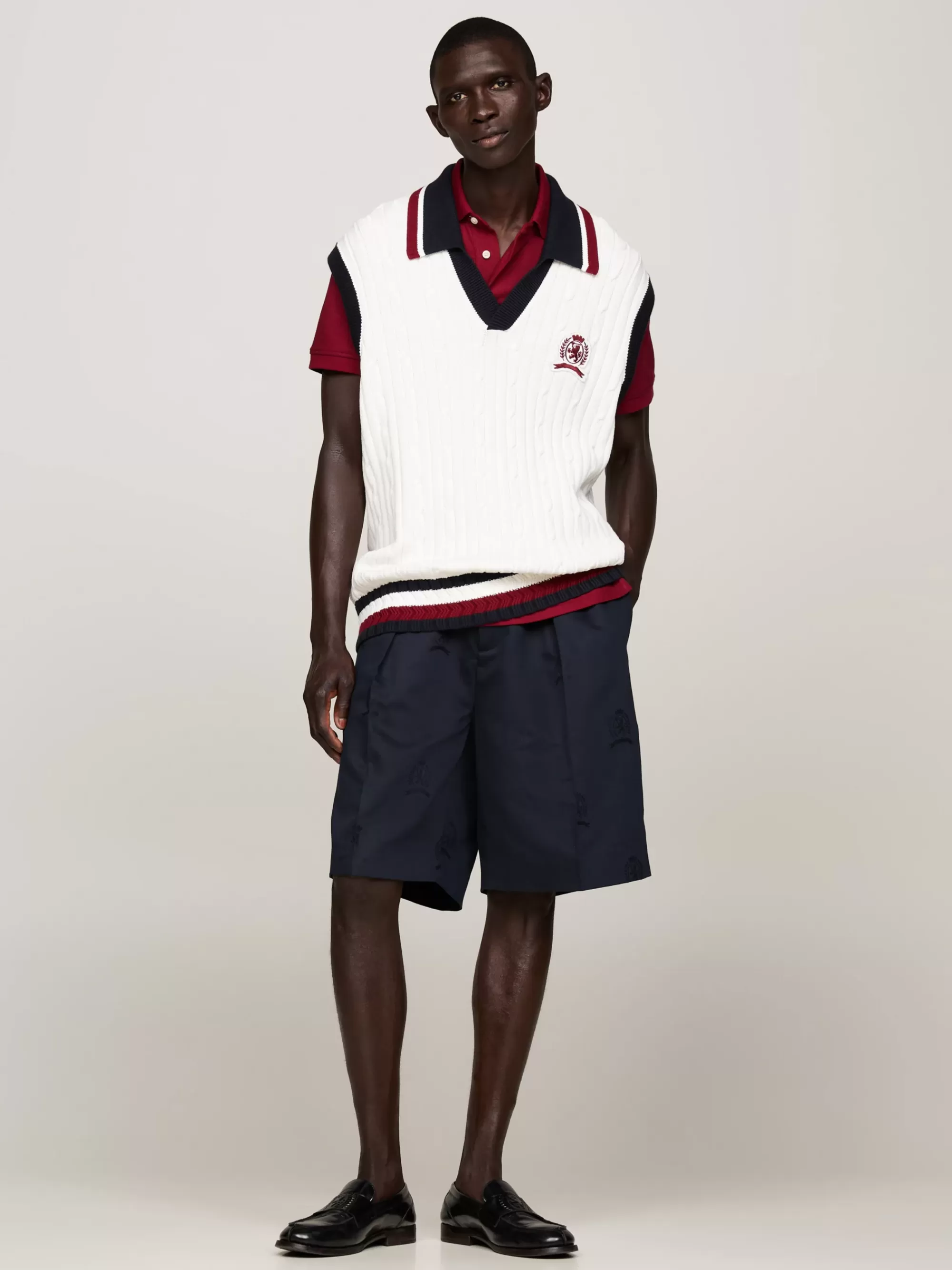 Korte Broeken*Tommy Hilfiger Chinoshort Met Wijde Fit En Embleem DESERT SKY