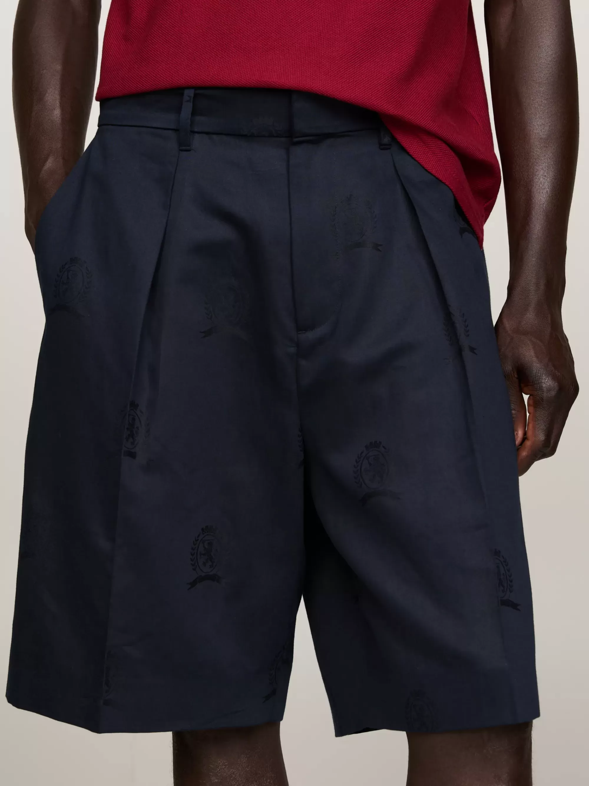 Korte Broeken*Tommy Hilfiger Chinoshort Met Wijde Fit En Embleem DESERT SKY