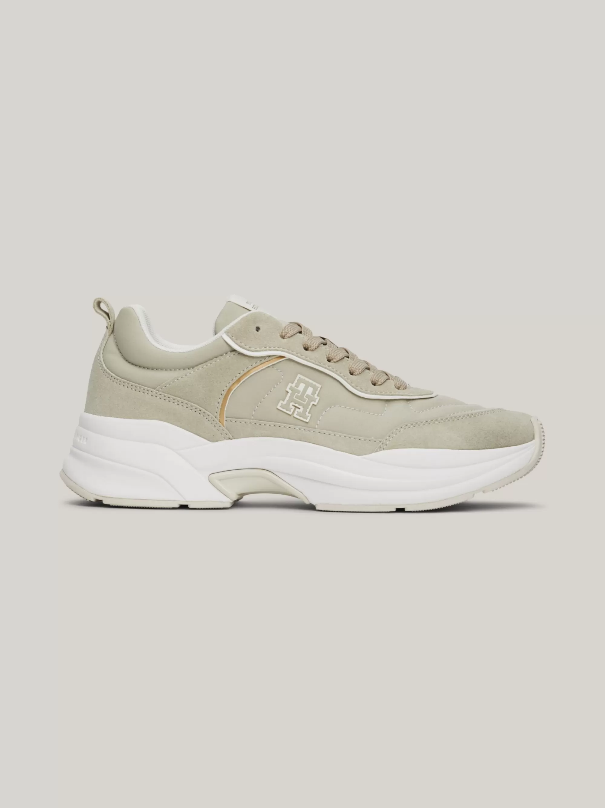 Sneakers*Tommy Hilfiger Chunky Hardloopsneaker Van Suède STONE