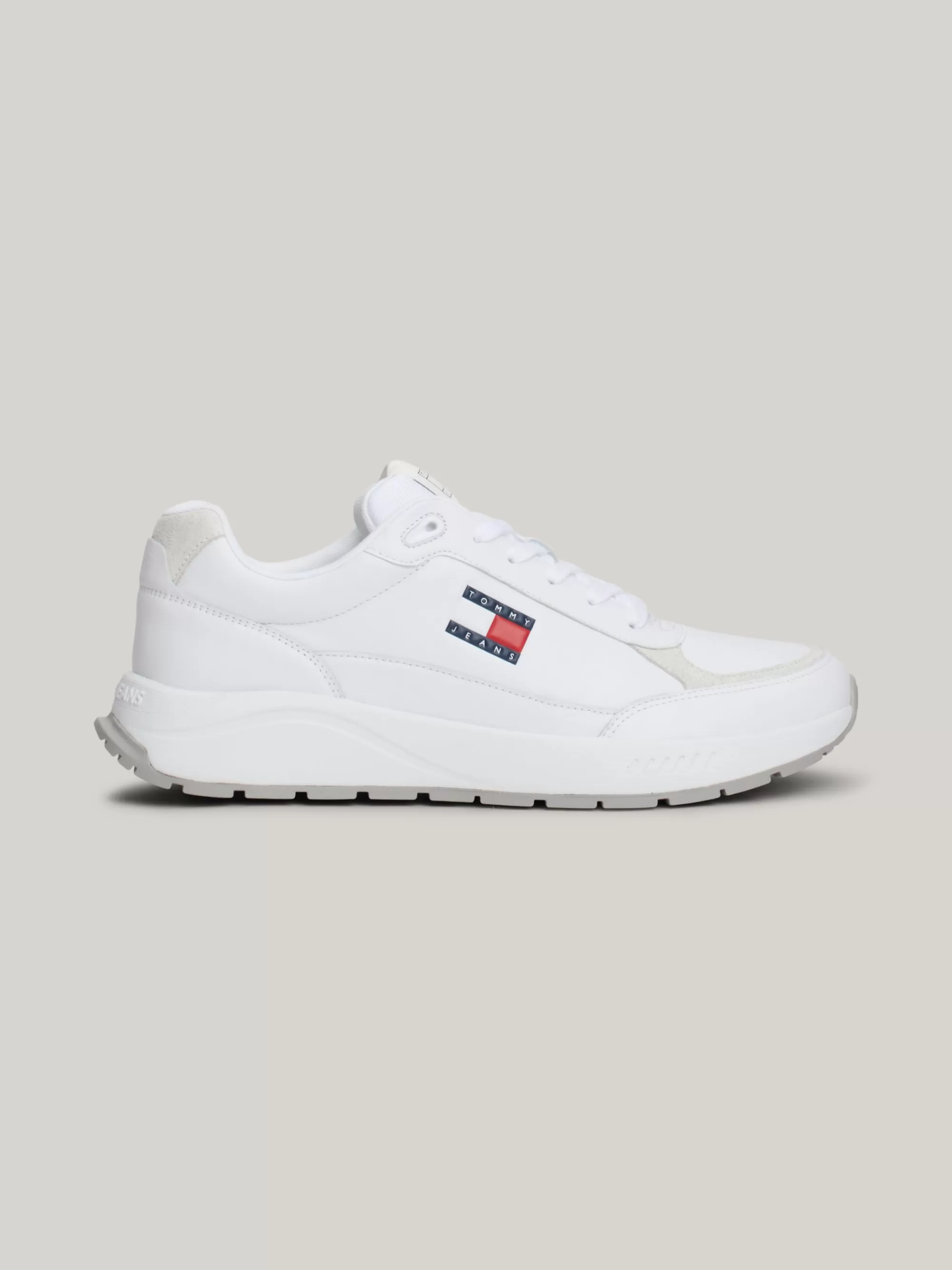 Sneakers | White Trainers*Tommy Hilfiger Chunky Leren Sneaker Met Fijne Profielzool WHITE