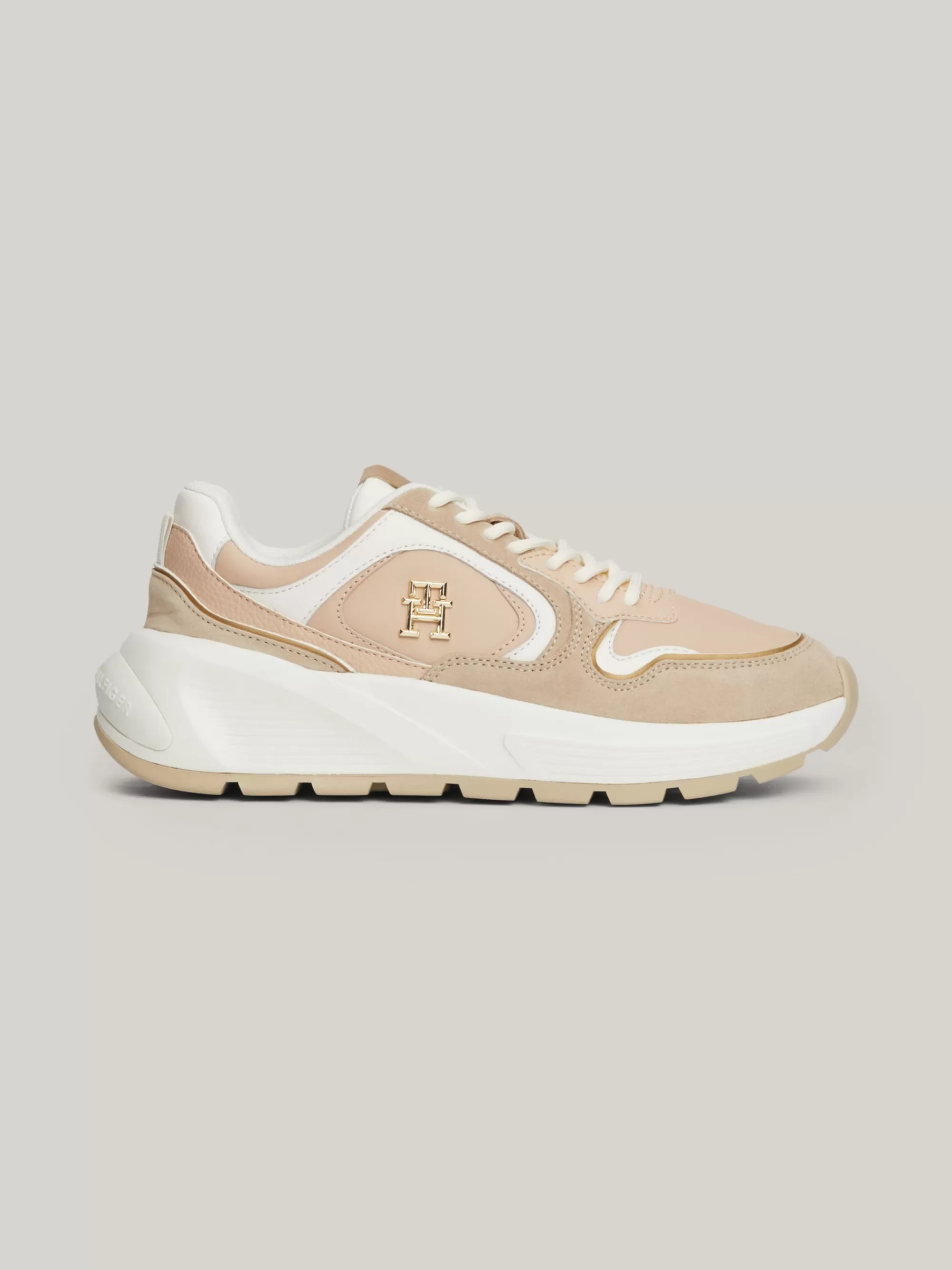 Sneakers*Tommy Hilfiger Chunky Leren Sneaker Met TH-monogram MISTY BLUSH