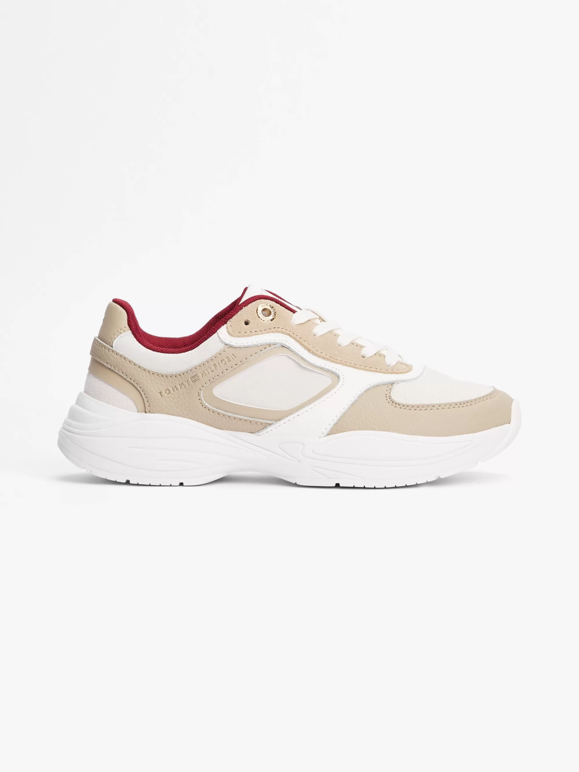 Sneakers*Tommy Hilfiger Chunky Sneaker Met Gemengde Textuur BEIGE