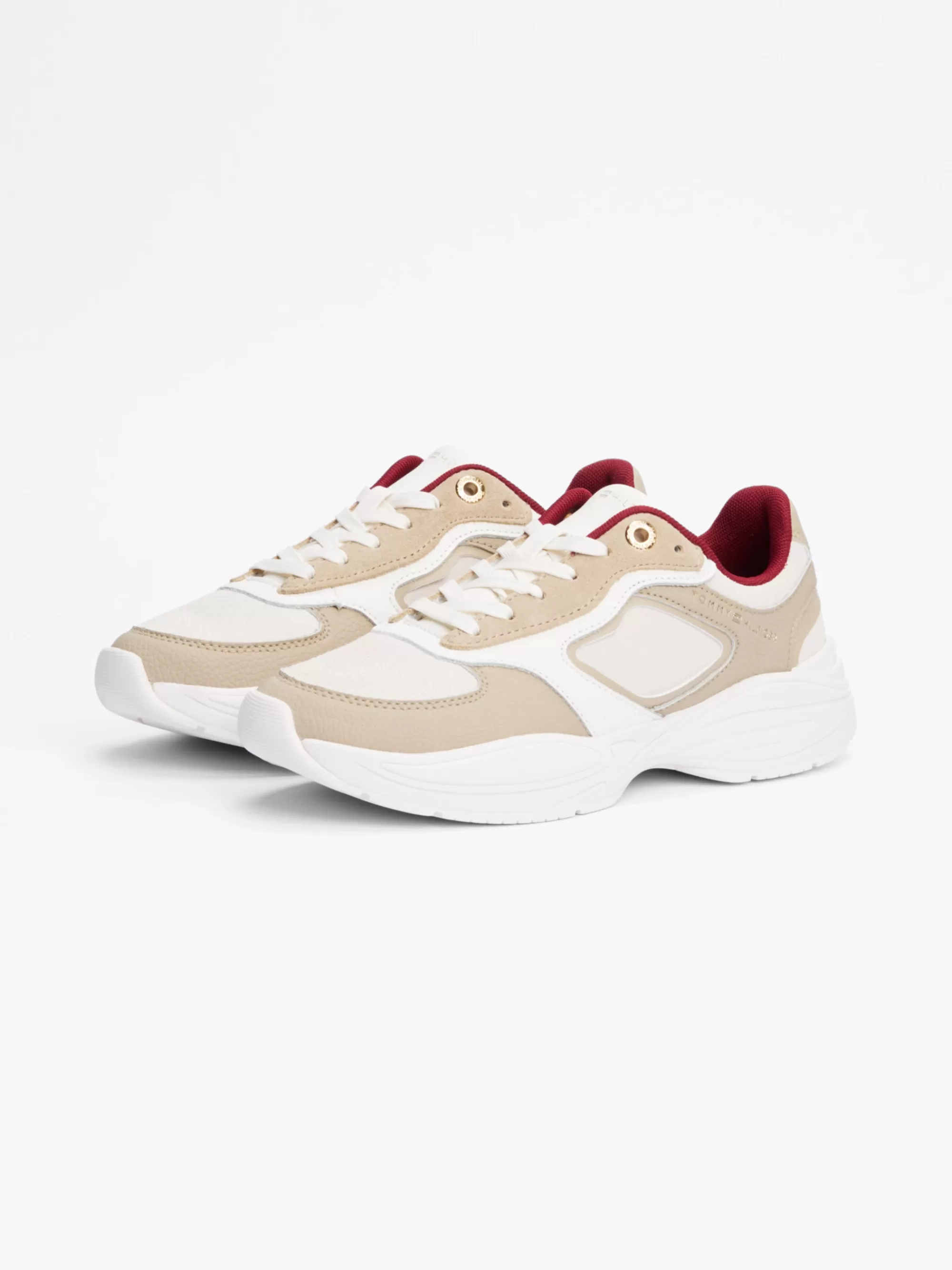 Sneakers*Tommy Hilfiger Chunky Sneaker Met Gemengde Textuur BEIGE