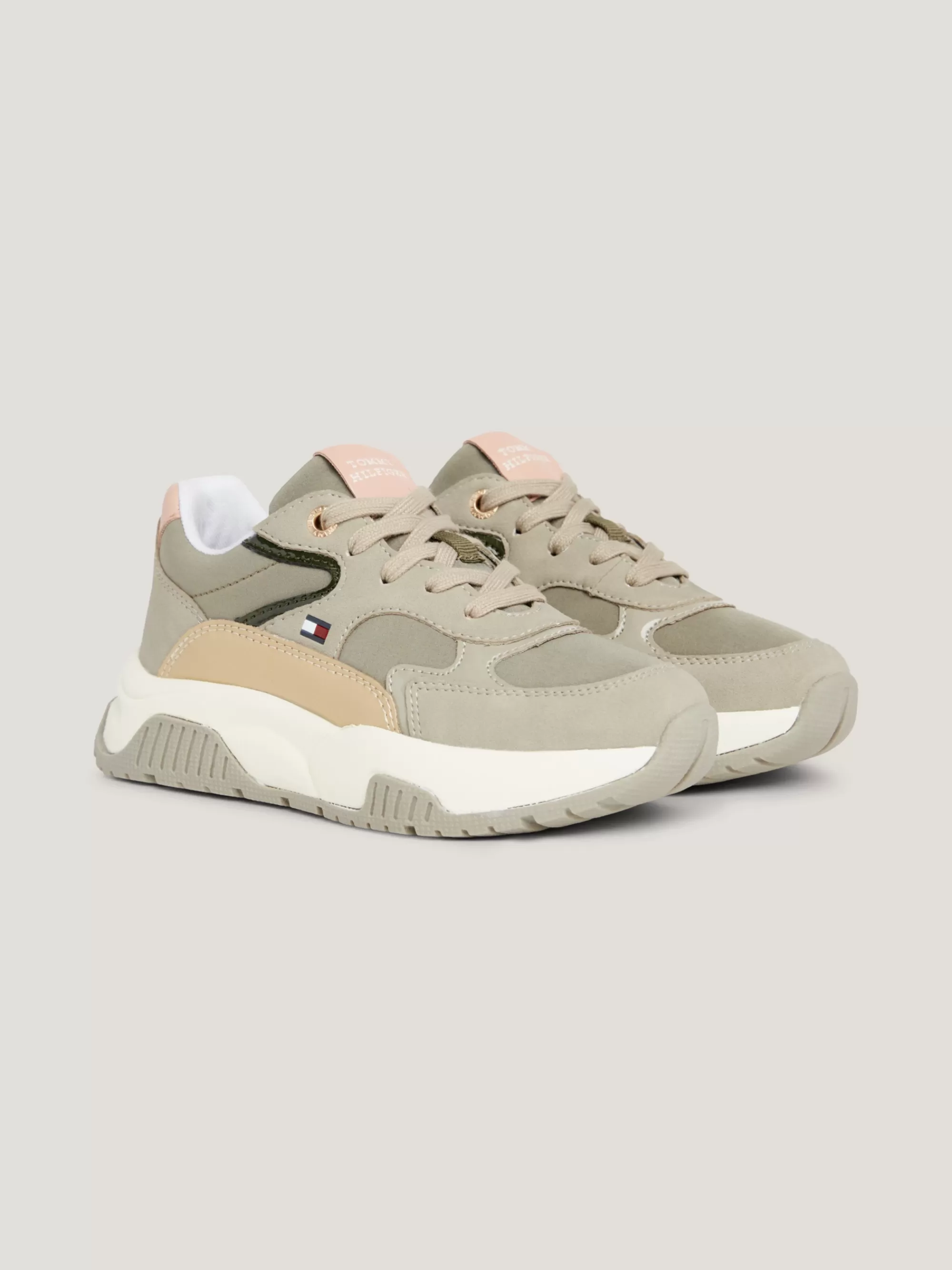Schoenen & Accessoires*Tommy Hilfiger Chunky Sneaker Met Vlag En Profiel GREY/MILITARY GREEN