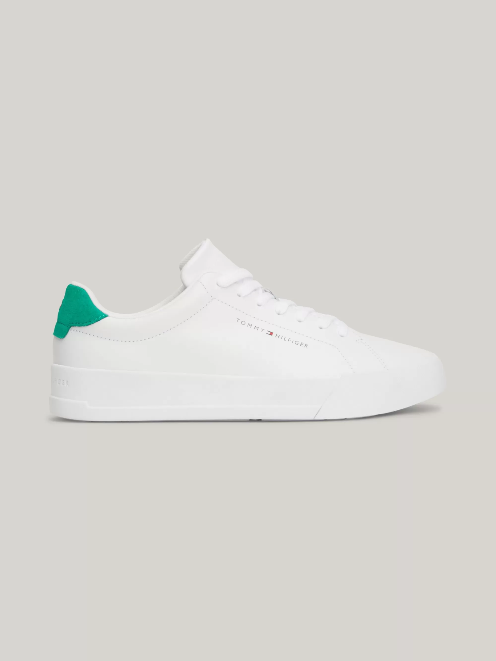 White Trainers | Sneakers*Tommy Hilfiger Chunky Sneaker Van Leer WHITE/OLYMPIC GREEN