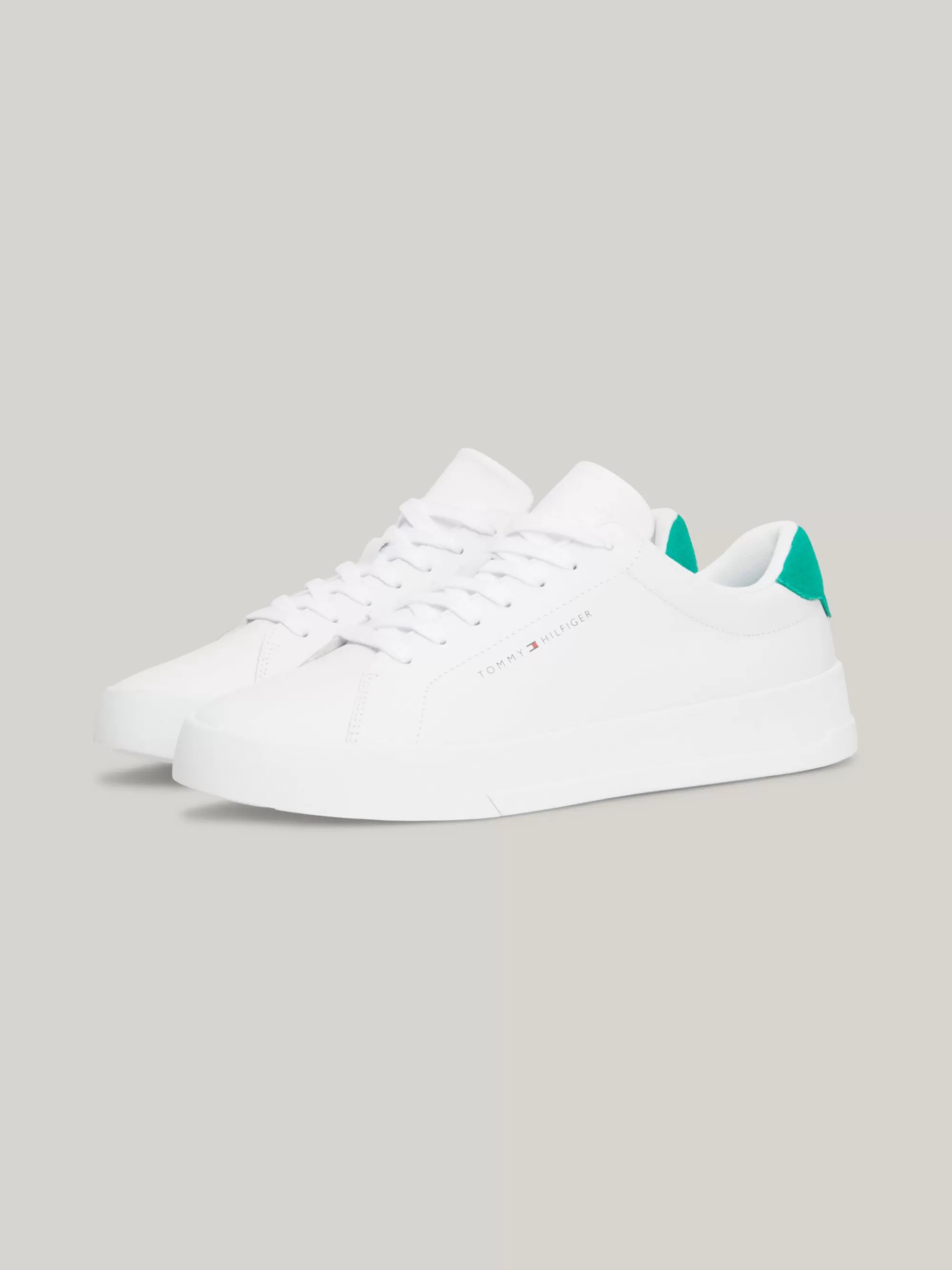 White Trainers | Sneakers*Tommy Hilfiger Chunky Sneaker Van Leer WHITE/OLYMPIC GREEN