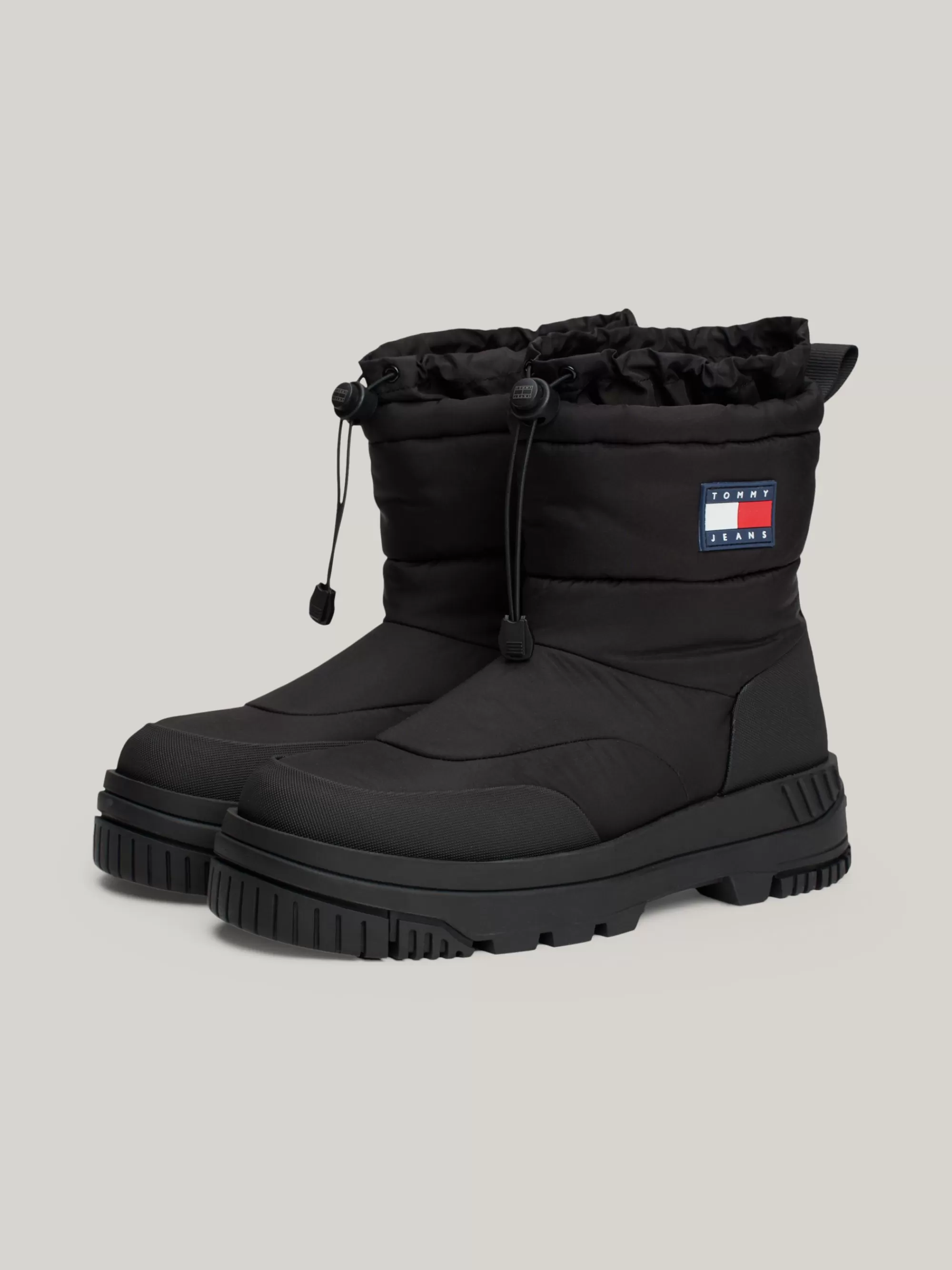 Laarzen*Tommy Hilfiger Chunky Snowboot Met Profielzool En Rubberlogo BLACK